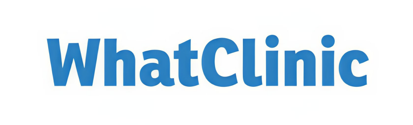 The word WhatClinic in bold blue letters on a white background, referencing child psychologist Limassol services.