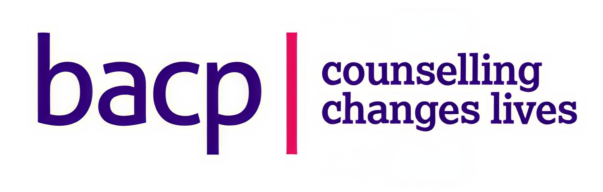 BACP logo with the text: bacp | counselling changes lives in purple letters on a white background for child psychologist Limassol.