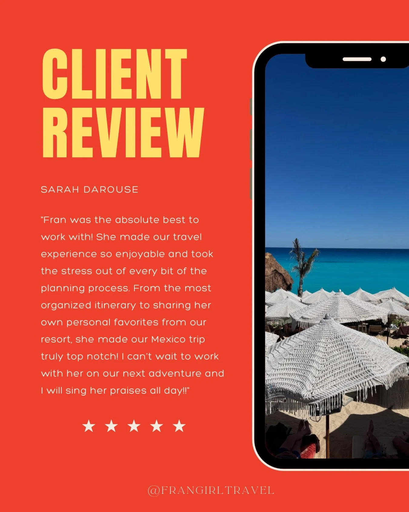 If you&rsquo;re gonna &ldquo;sing my praises all day&rdquo; I might cry a little 😭❤️

Sarah, THANK YOU! I loved planning your Mexico getaway and sharing all my fave tips.

Next trip, who&rsquo;s ready?!

#frangirltravel #mexicovacation #algvcreator