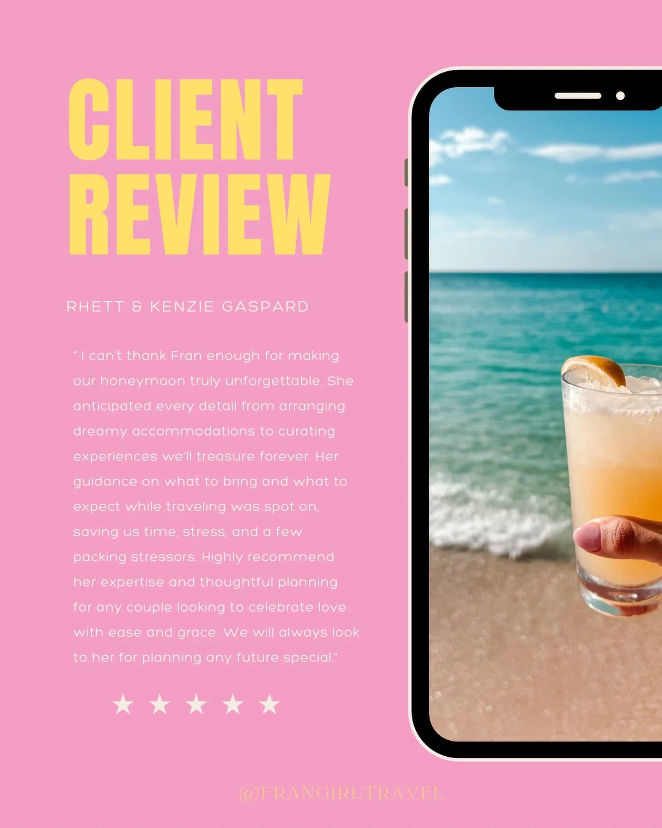 If you&rsquo;re the friend who always ends up planning everything this is your sign to let me take it from here 😌

Mexico, Caribbean, honeymoon, girls trip&mdash;whatever it is, I&rsquo;ll make it easy.

#frangirltravel #honeymoonallinclusivepackage