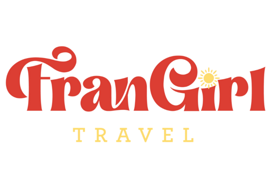 Colorful logo with the words "Travel Girl" in large red letters, a yellow sun with rays above the letter 'i', and the word "TRAVEL" in smaller yellow letters below.