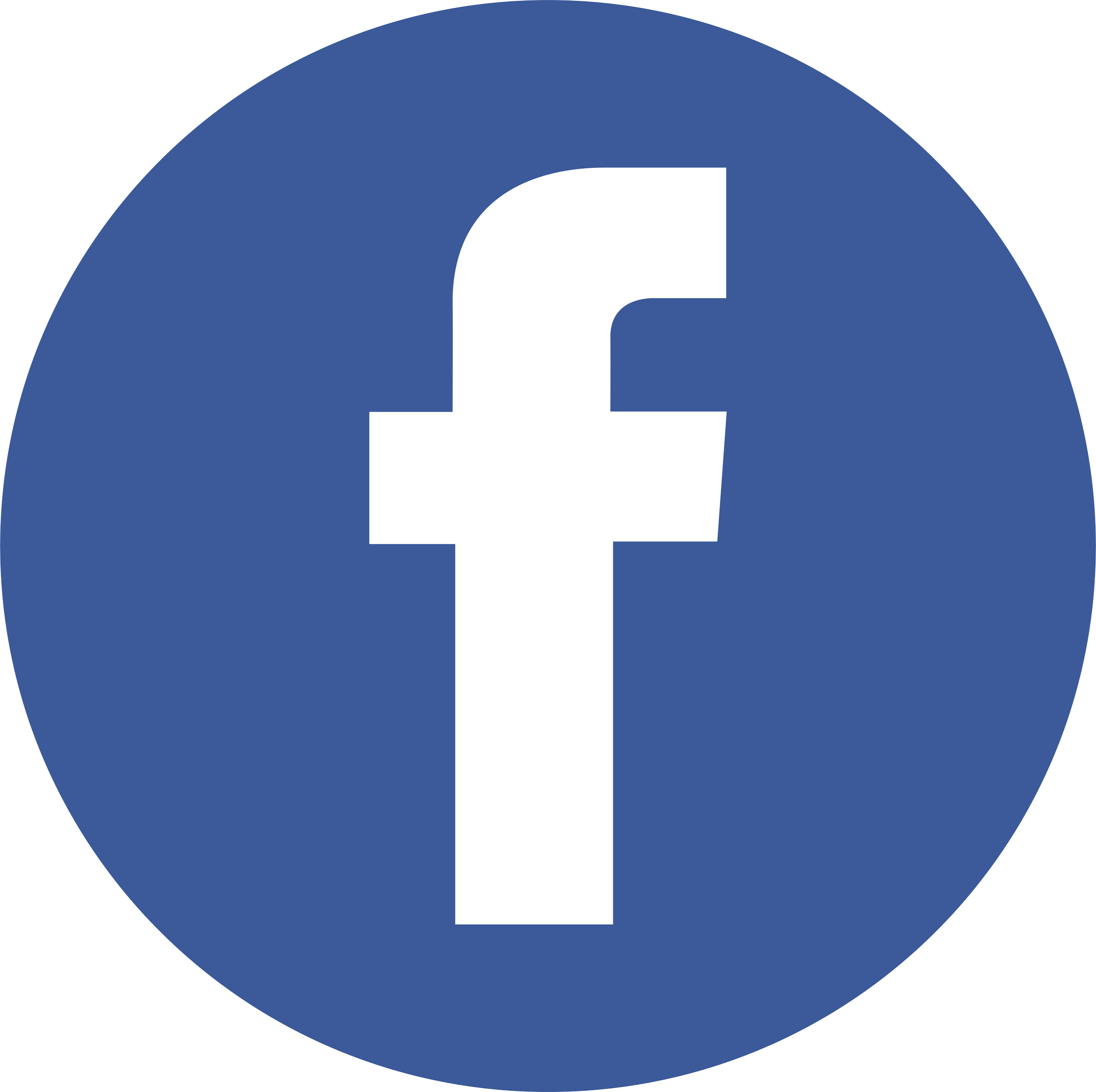 Facebook logo with a blue circular background and a white lowercase 'f' in the center.