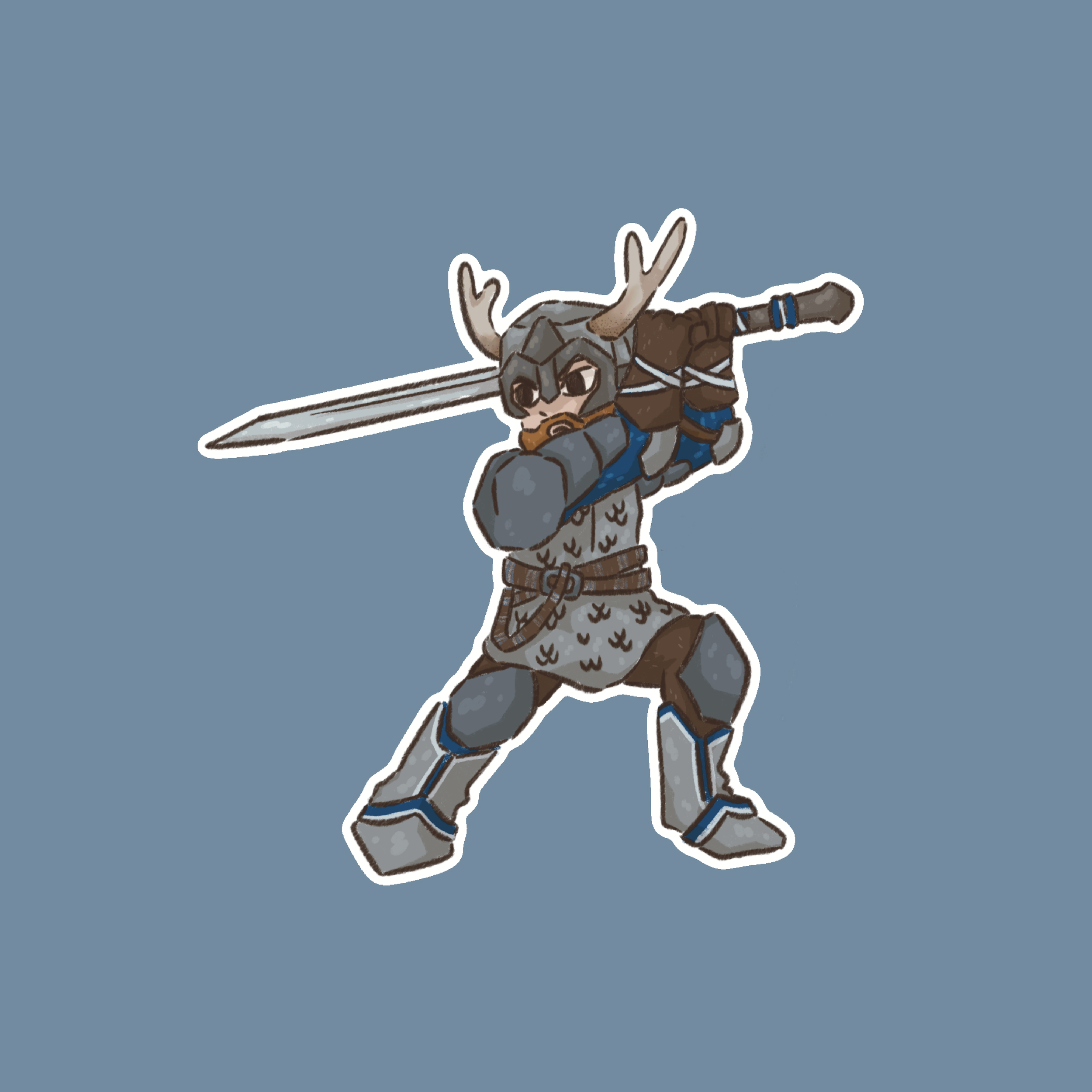 Warrior among Knights Sticker