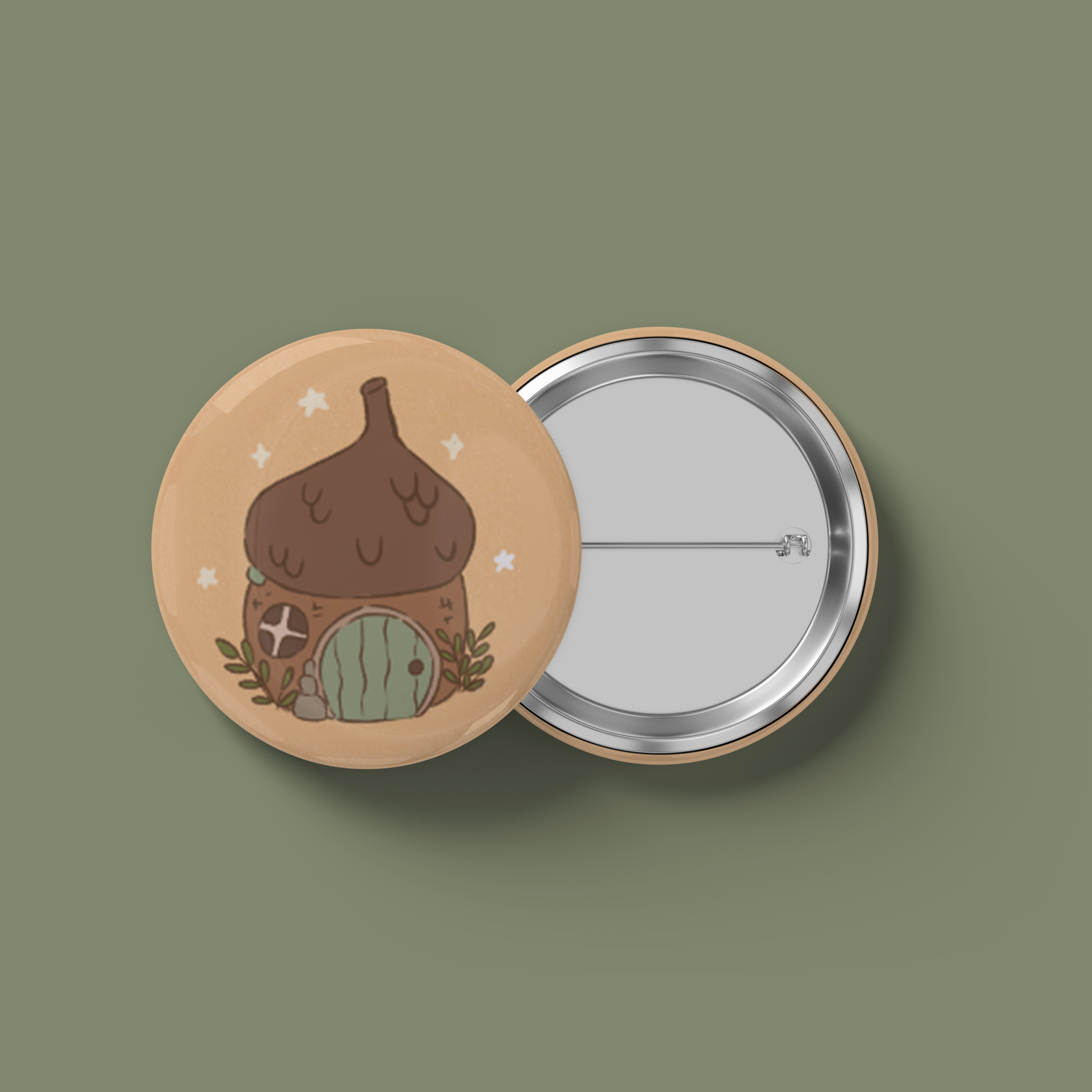 Acorn Hut Button Badge
