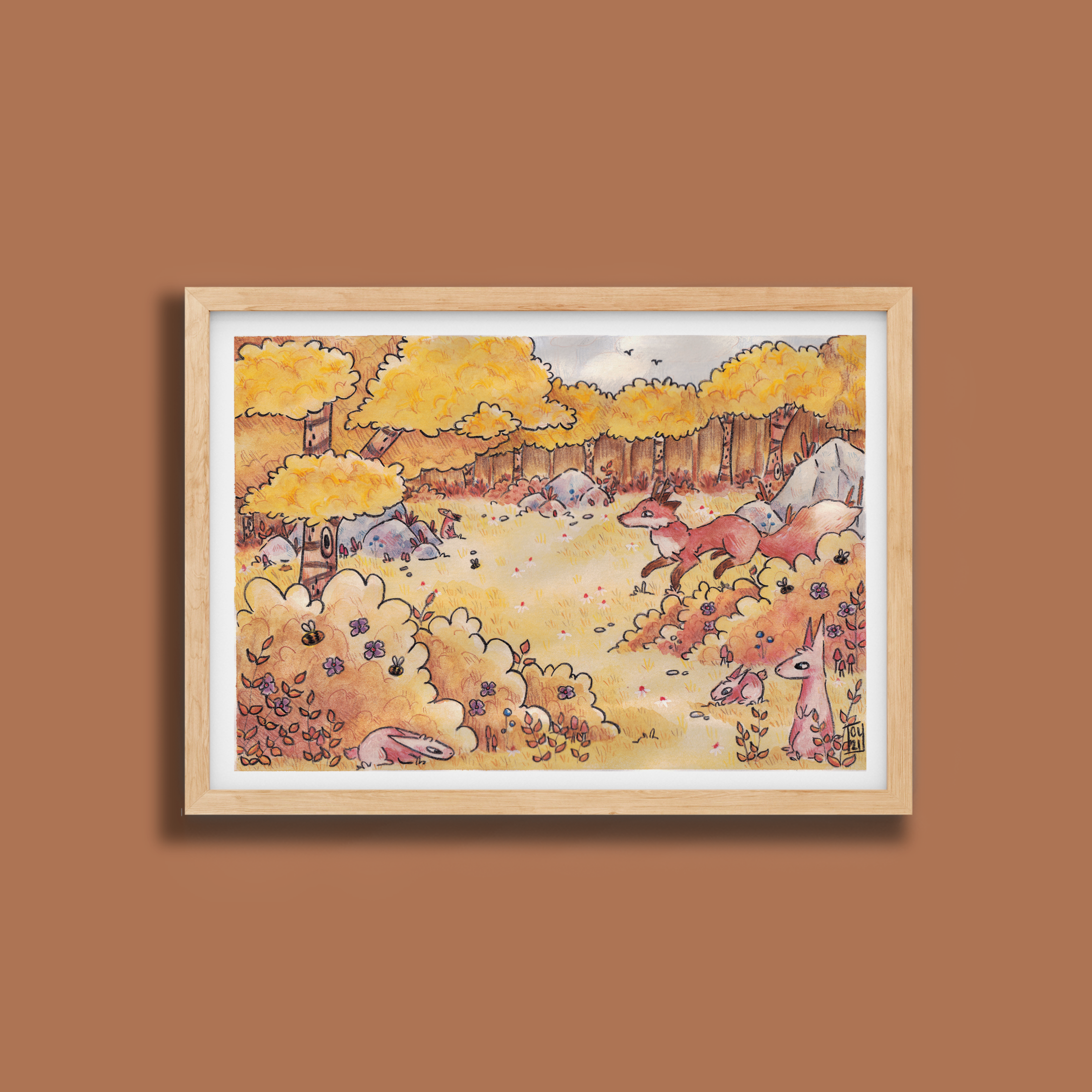 An Autumn Meadow A4 Print