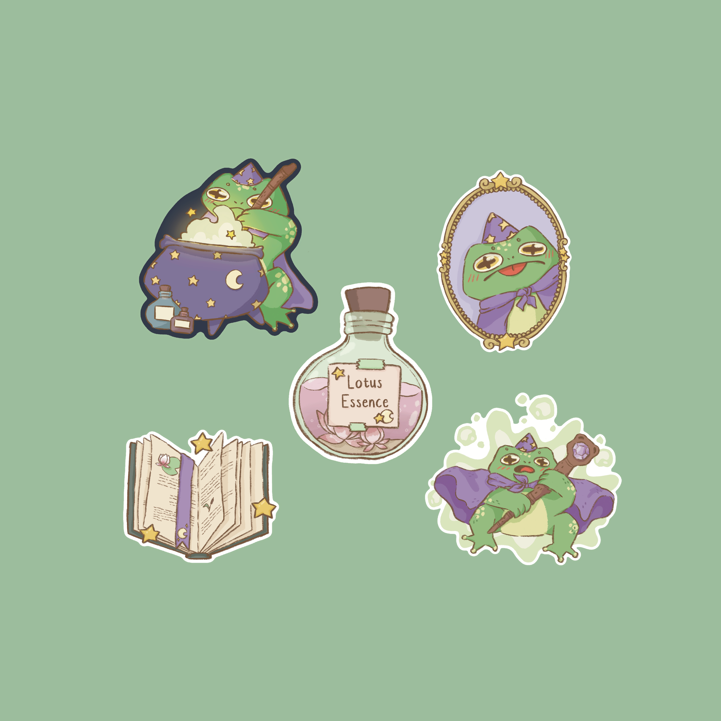 Bartholomew the Wizard Frog Sticker Pack