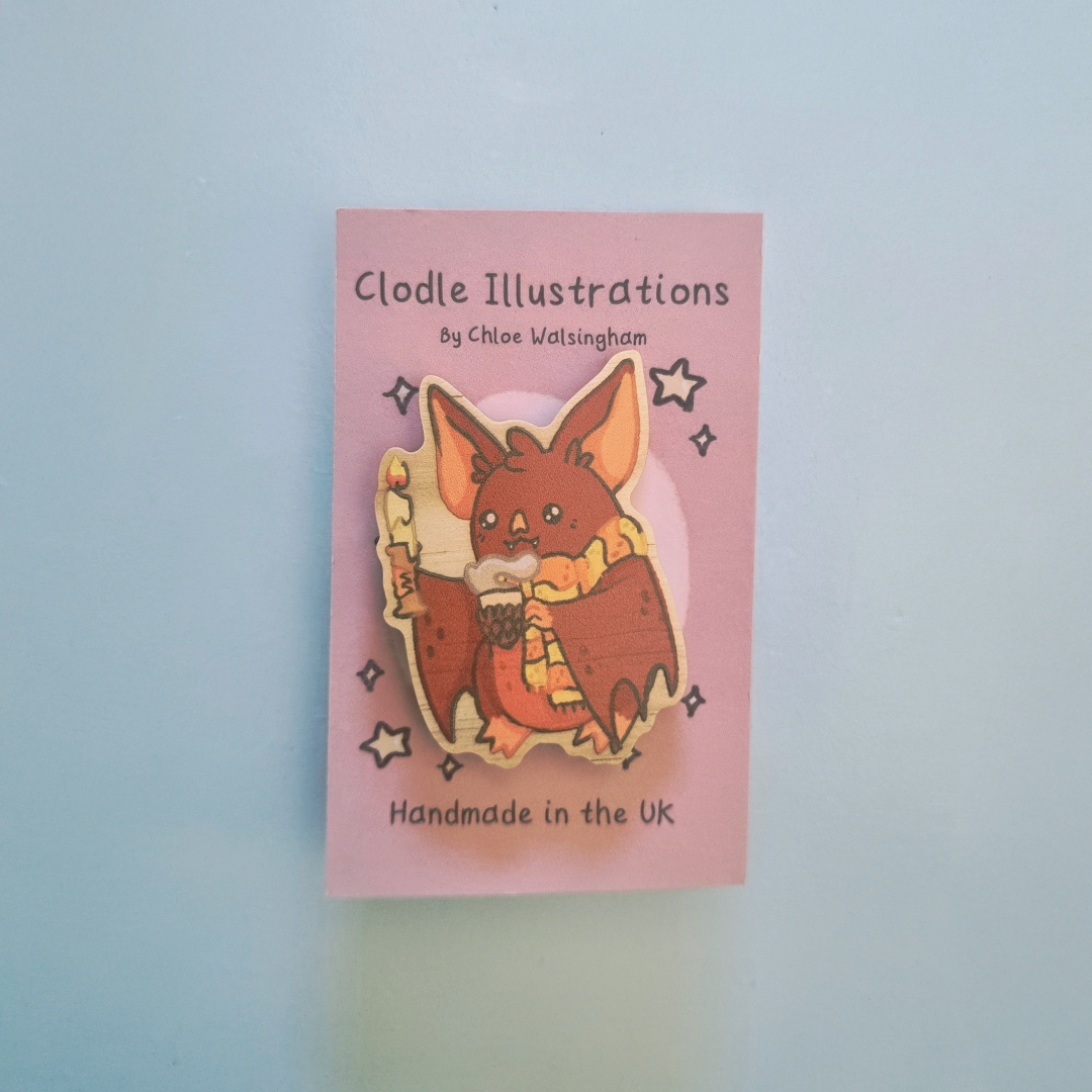 A Late Night Tea Wooden Pin