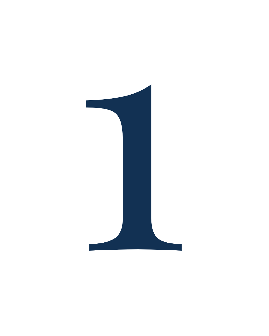 Large navy blue letter 'I' centered on a black background.