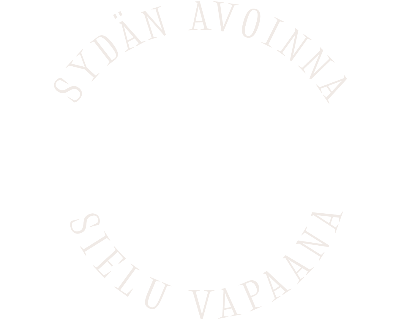 Circular text that reads 'SÝDÅN AVOINNA SIELU VAPAA' in a clockwise direction.