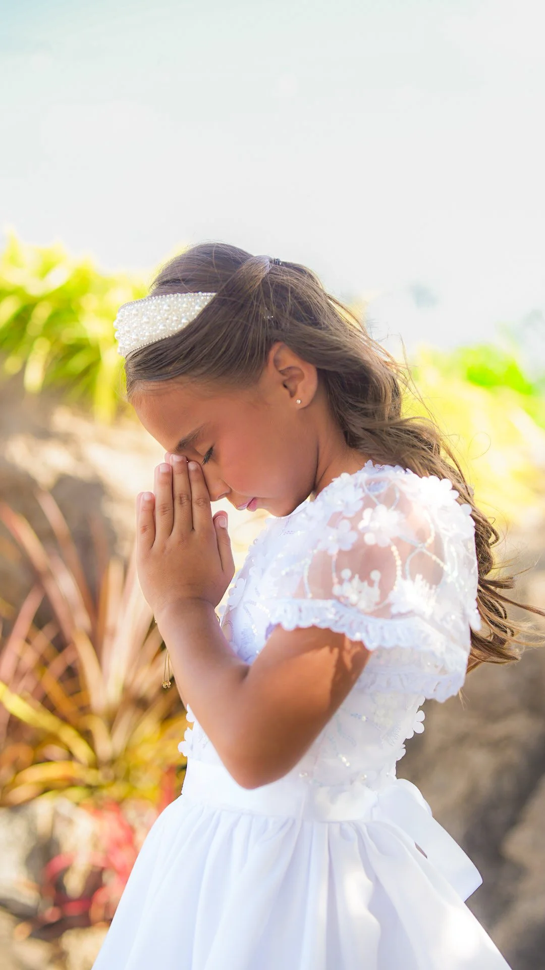 First Communion in Garden  Embrace  Photography 