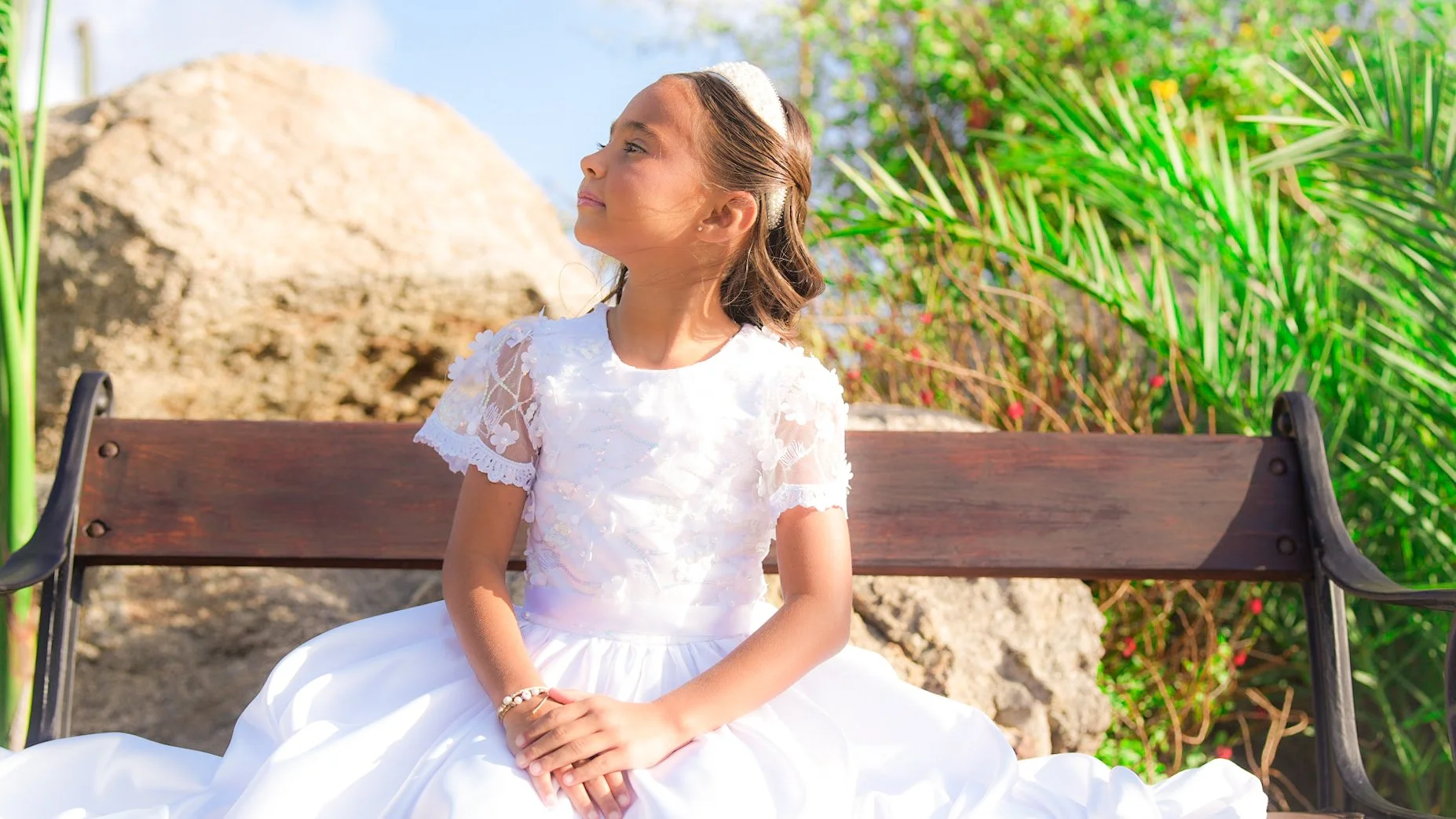 First Communion in Garden  Embrace  Photography 