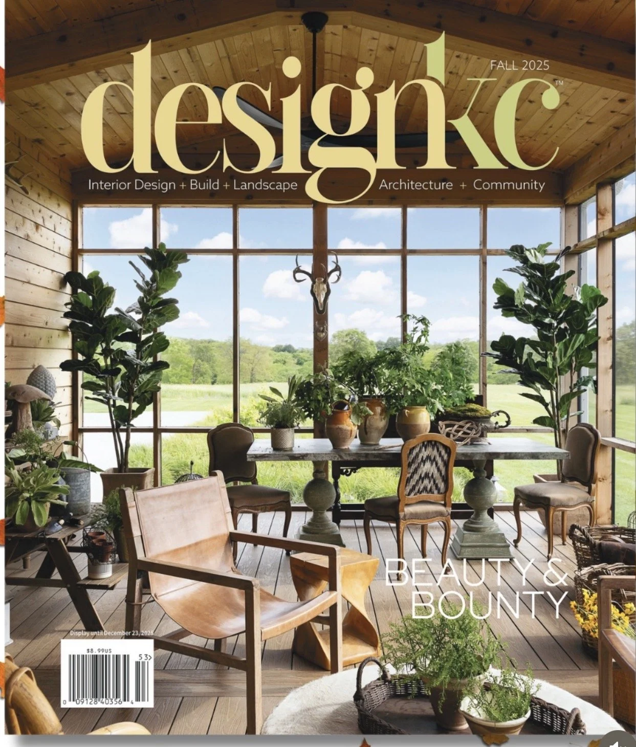 DesignKC Fall 2025 magazine cover featuring a collaborative interior project led by Will Brown Interiors, with photo styling and creative contributions by Melissa B. Rodgers.