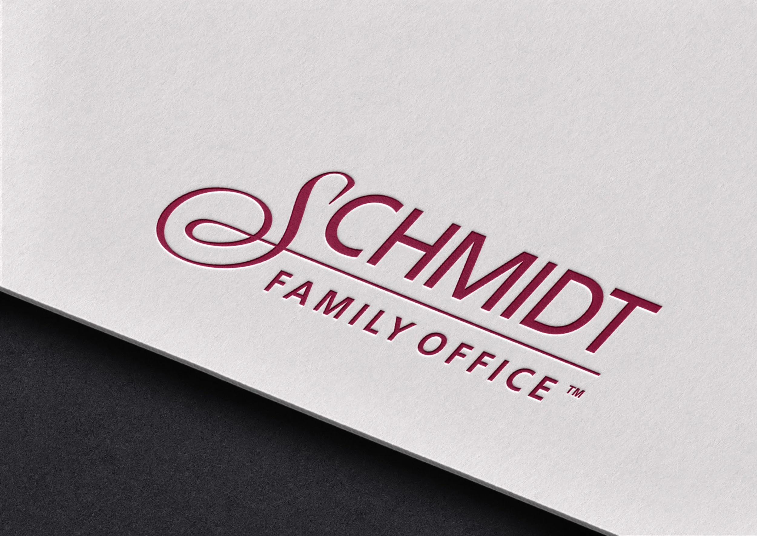 Schmidt Family Office: A logo development project focusing on a refined 'S' as the central design direction, creating a more personal, legacy-driven identity mark.