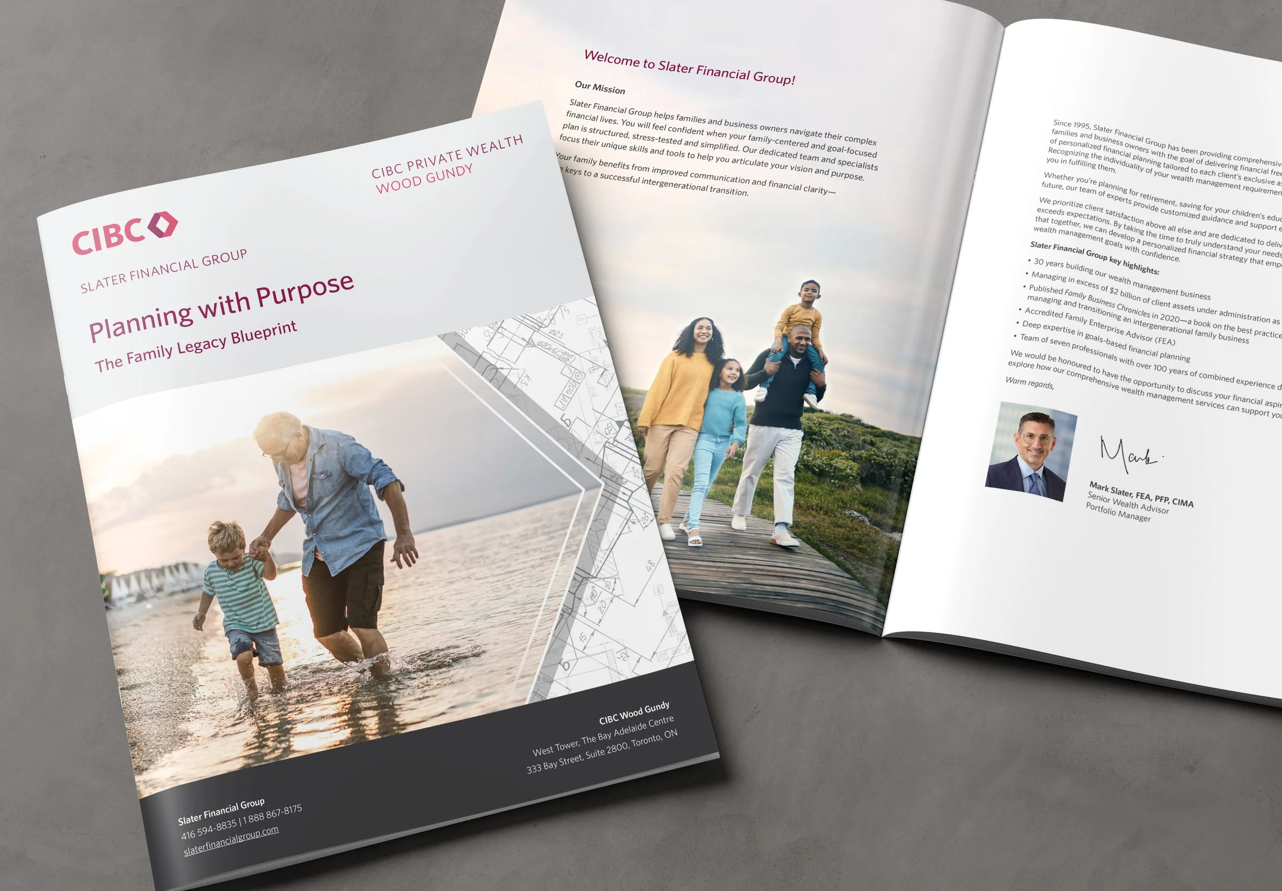 Brochure cover and inside spread