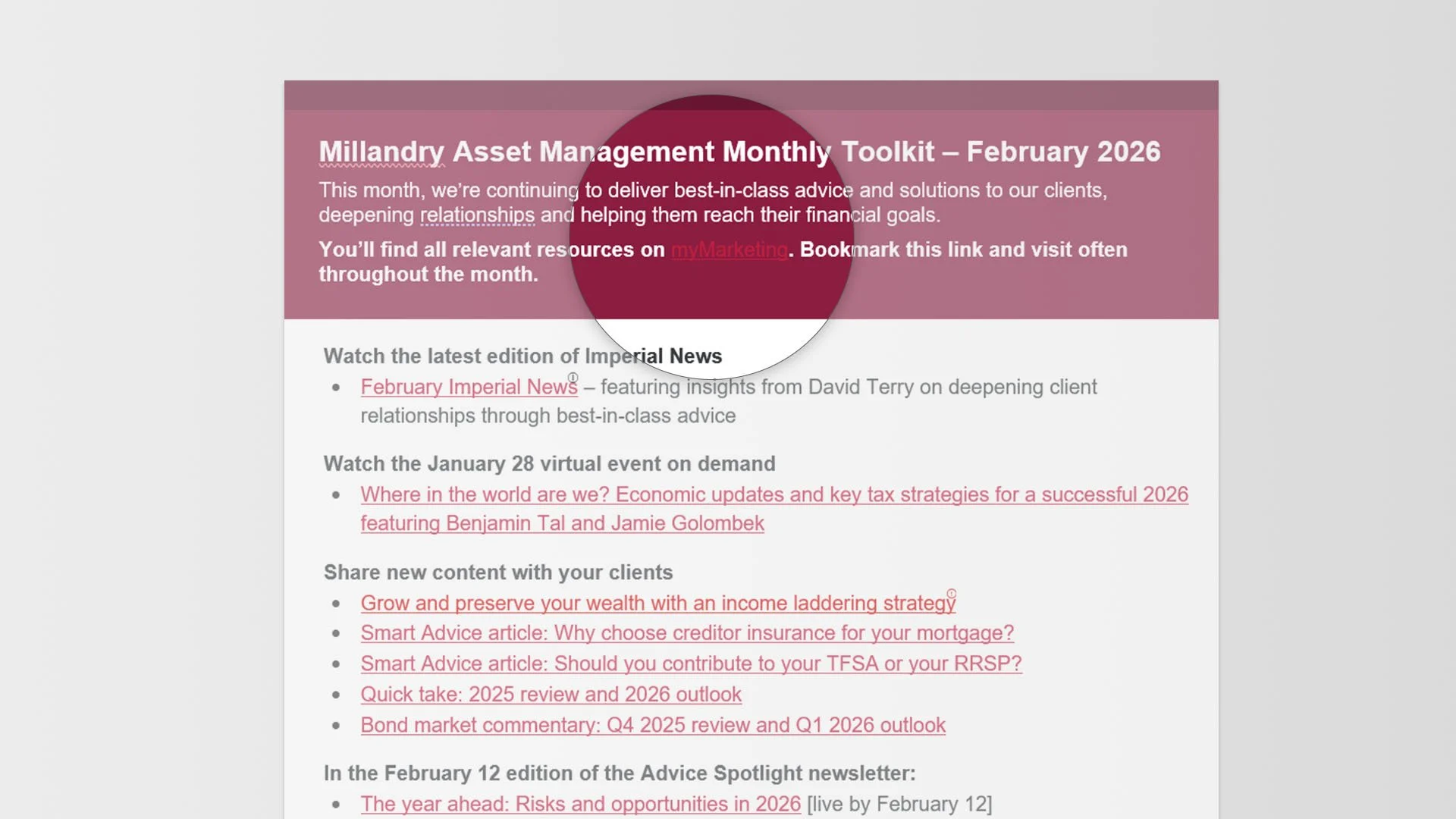 Email newsletter showing reduced colour contrast as an accessibility issue.