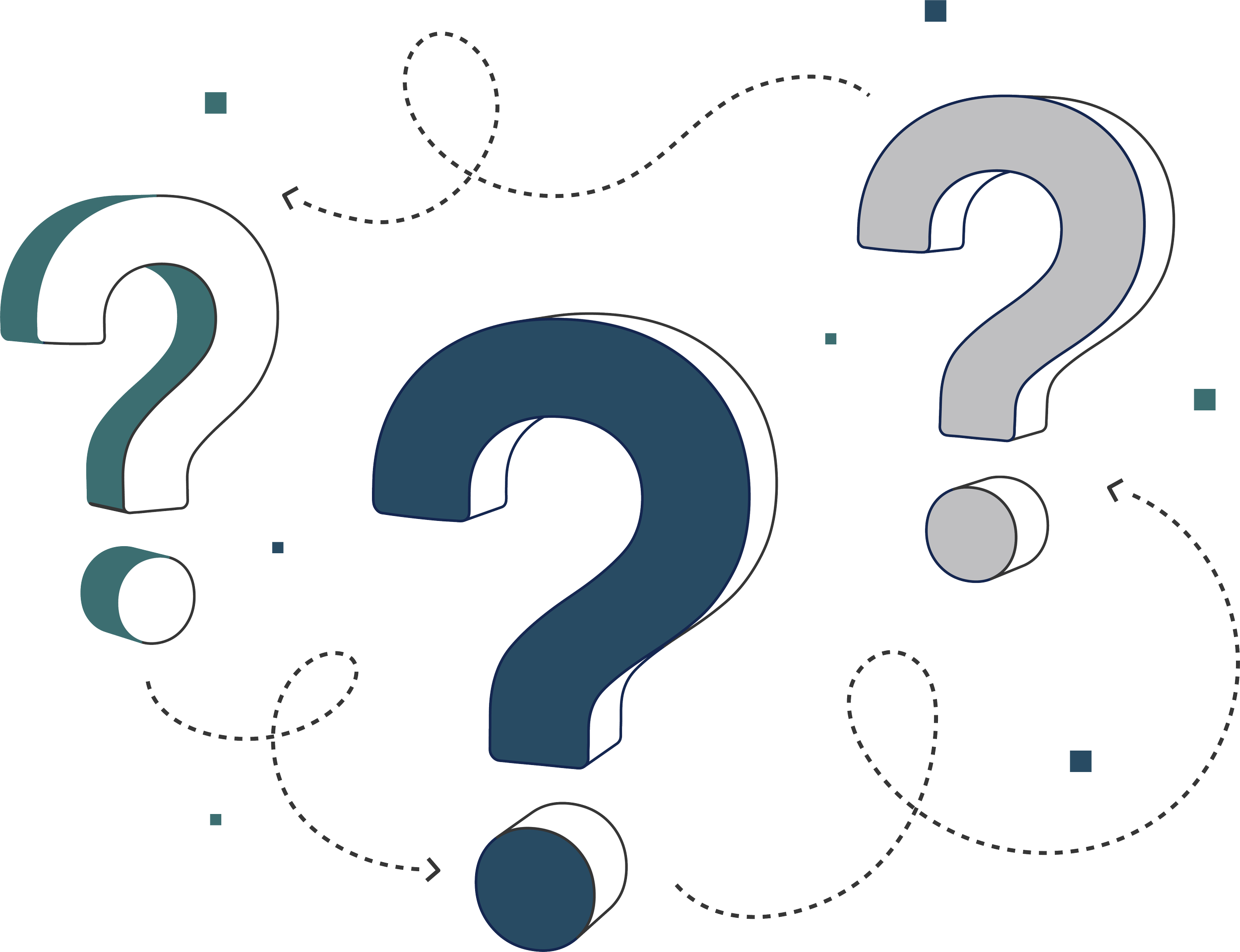 Three question marks