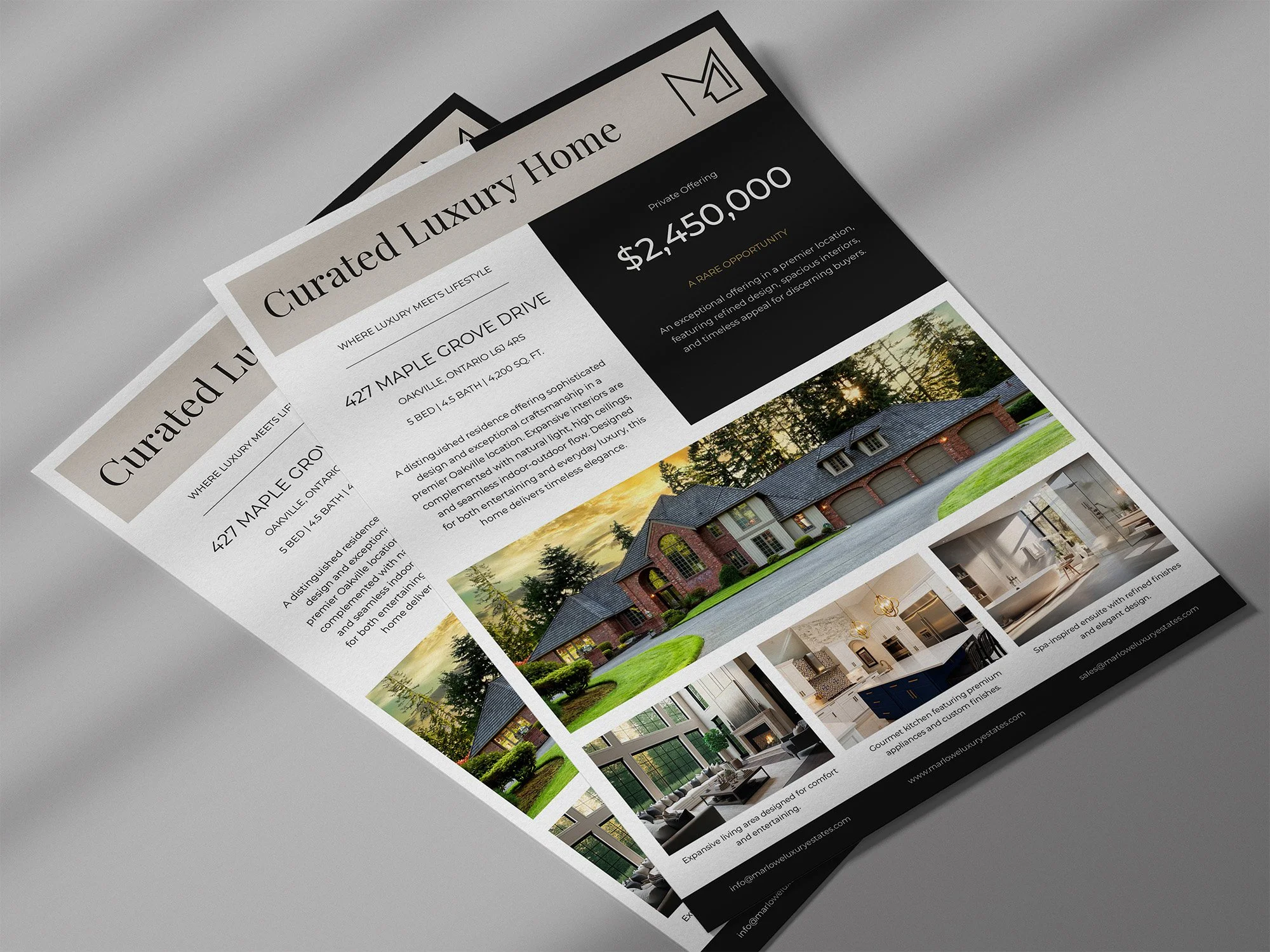 Luxury real estate open house flyers