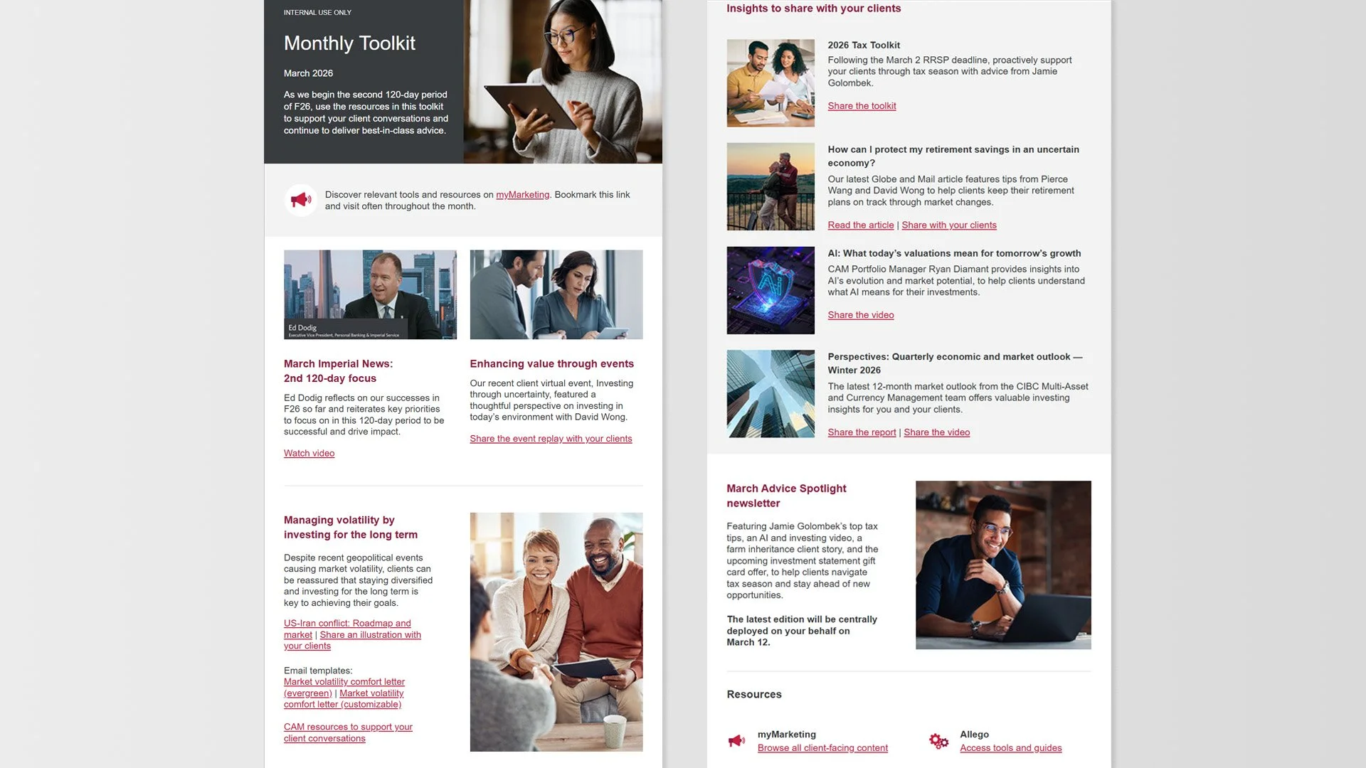 Email newsletter design showcasing a structured layout for digital communication.