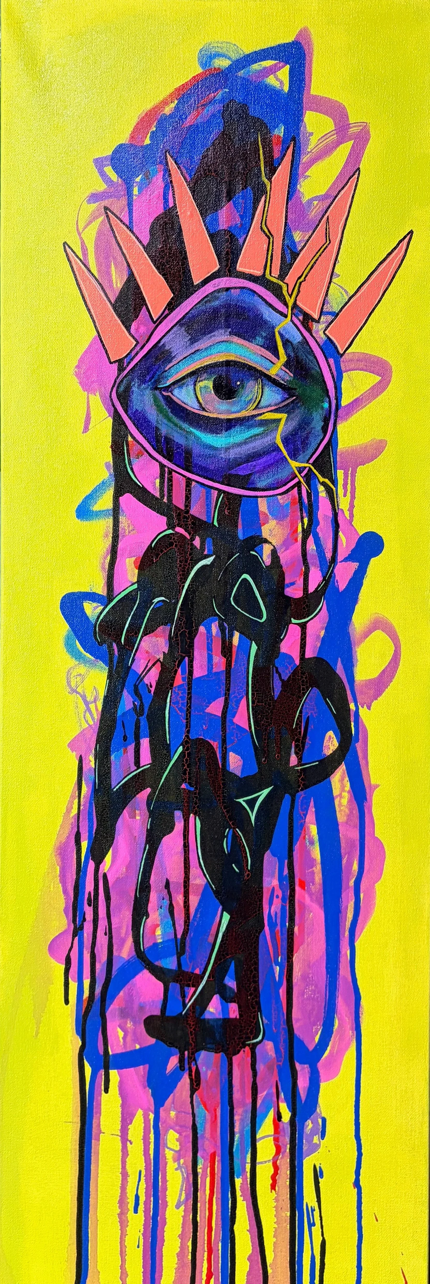 Aperture, acrylic on stretched canvas, 18" x 36", 2026 (Available)