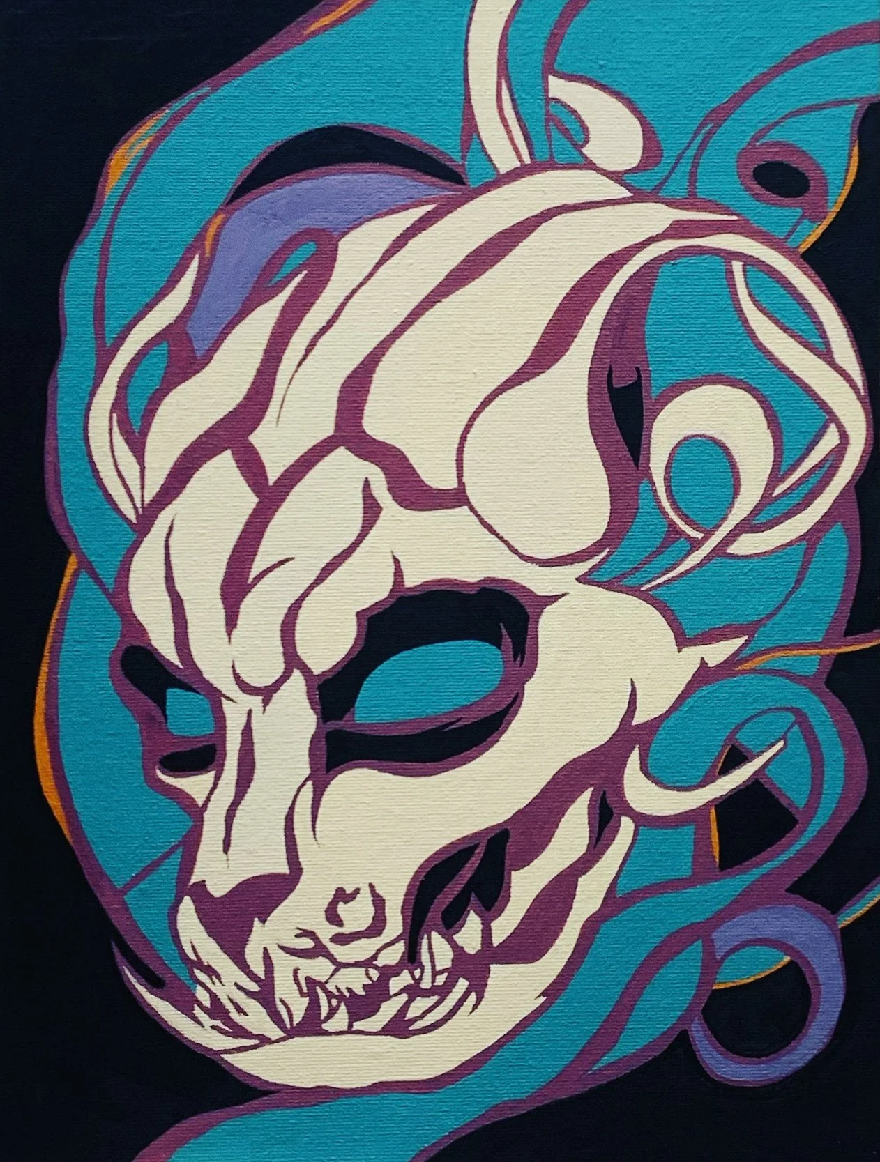 Undercurrent, acrylic on canvas board, 12" x 16", 2022 (Private Collection)