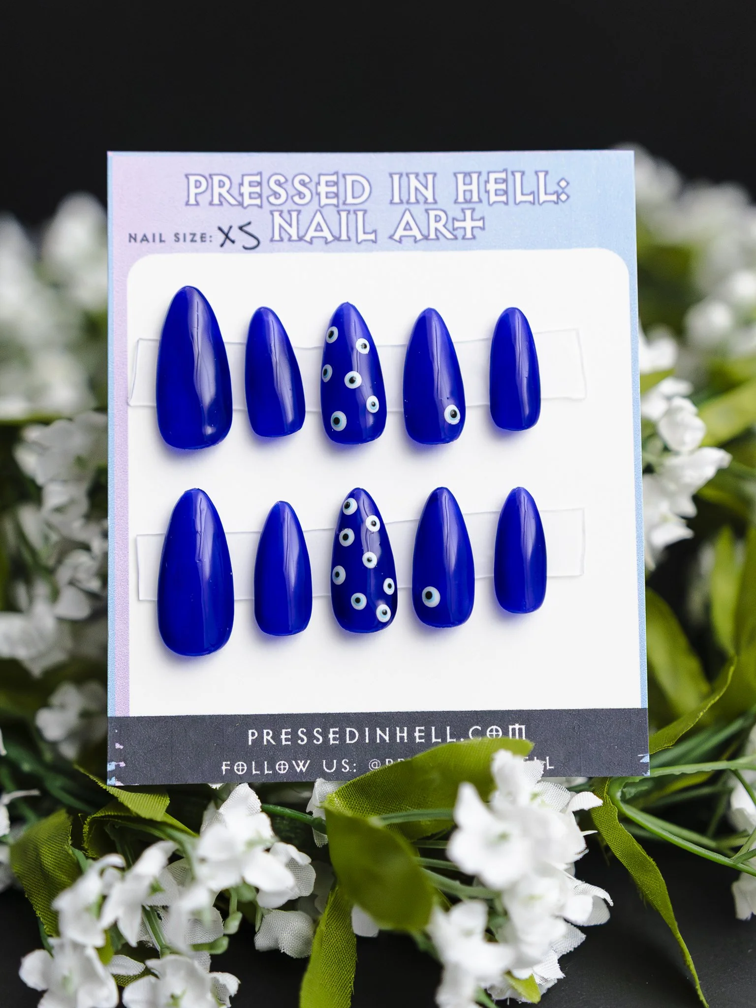 Blue Evil Eye Accent Press Ons (XSmall)