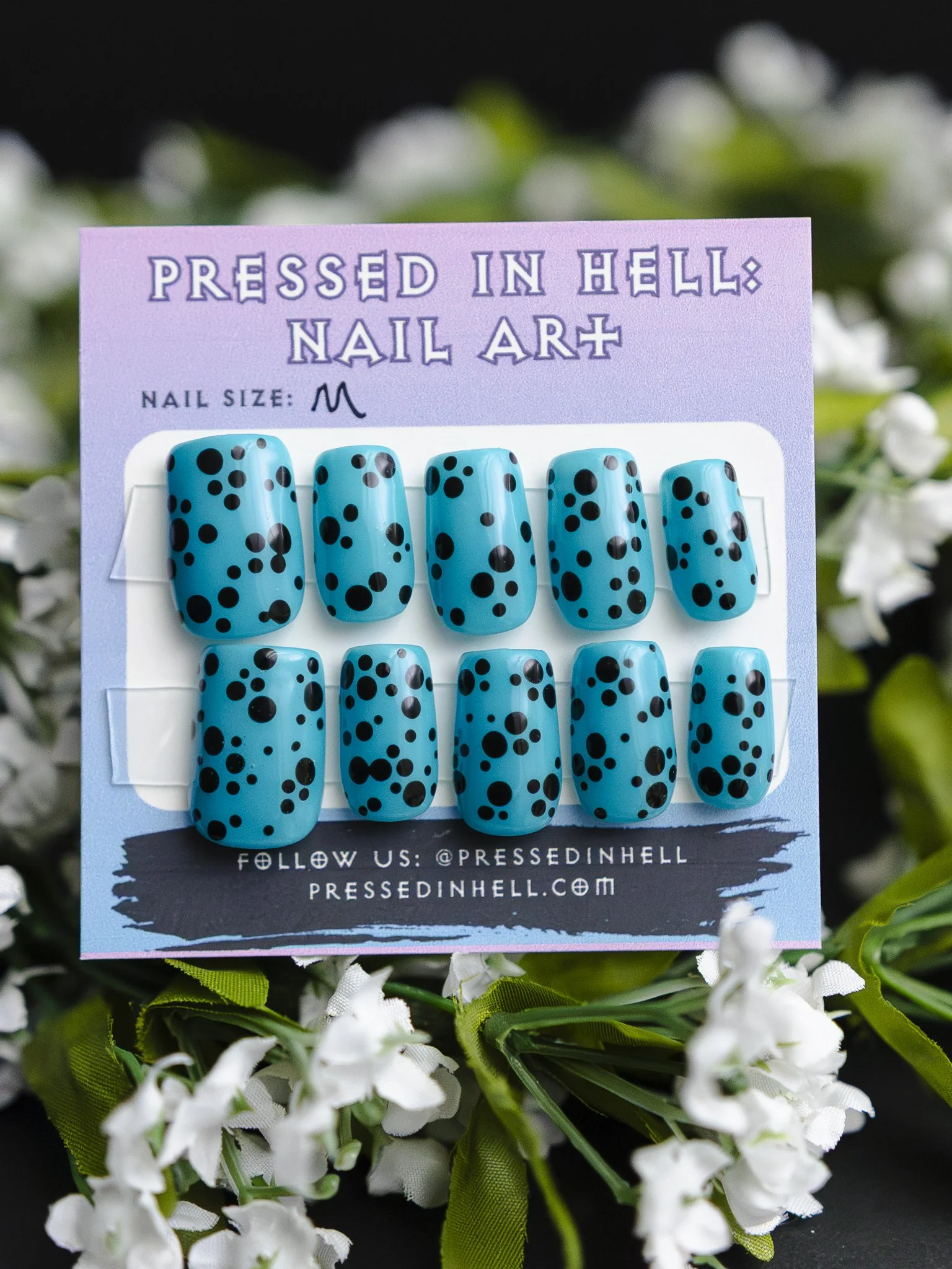 Cyan "Pop n Dot" Short Square (Medium)