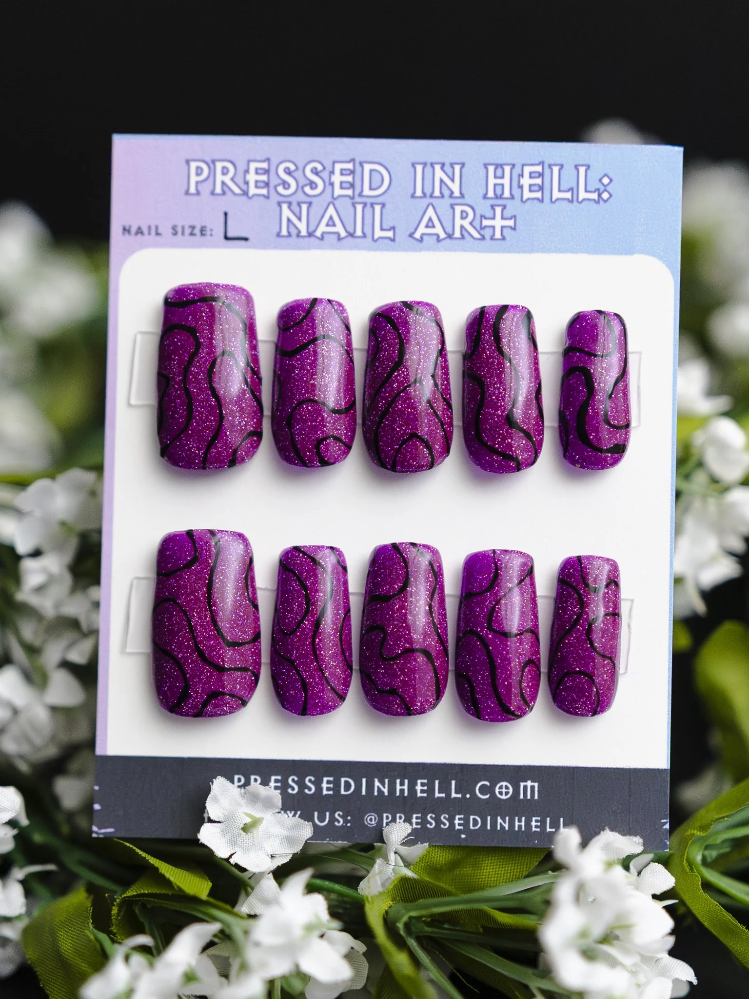 Purple Glitter Contour Medium Square (Large)