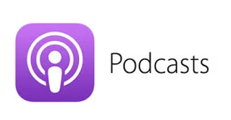 Purple Podcasts app icon with a white microphone symbol indicating podcasts.