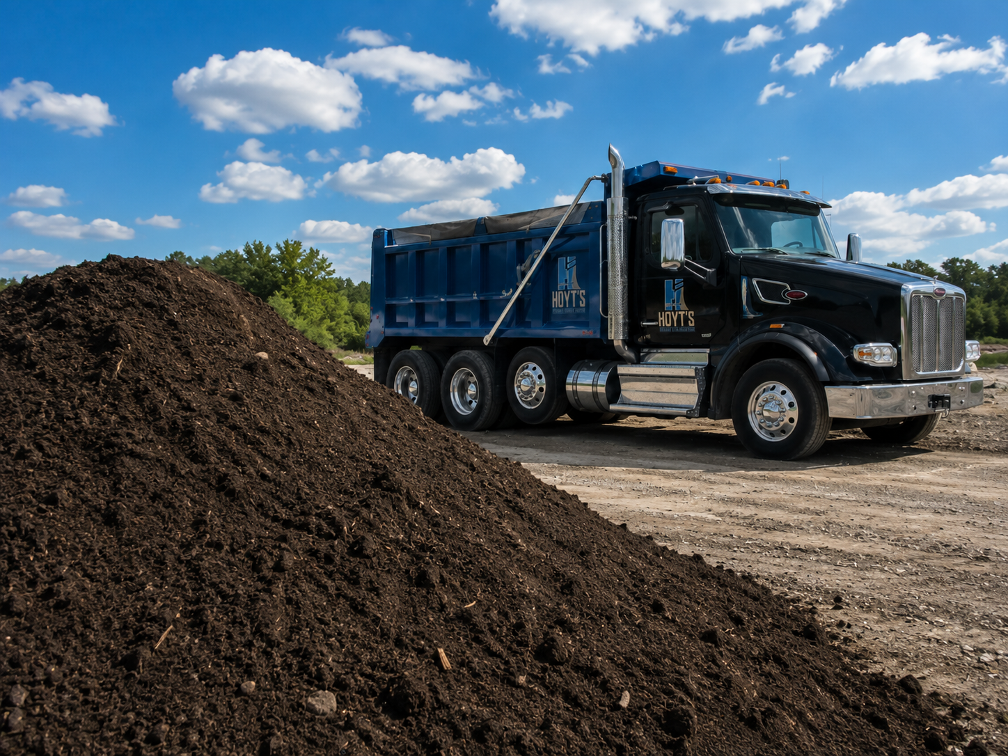 Topsoil available for landscaping, grading and site work from Hoyt’s Trucking