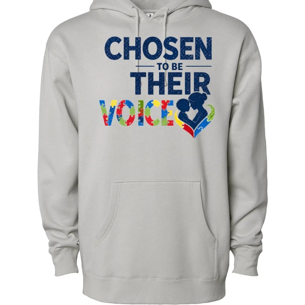 Chosen To Be Their Voice -  Autism Acceptance Hoodie - Mom Edition