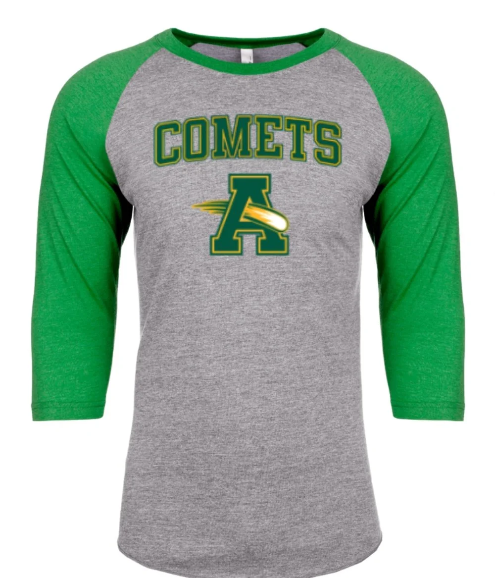 Amherst Comets 3/4 Sleeve Spirit Wear
