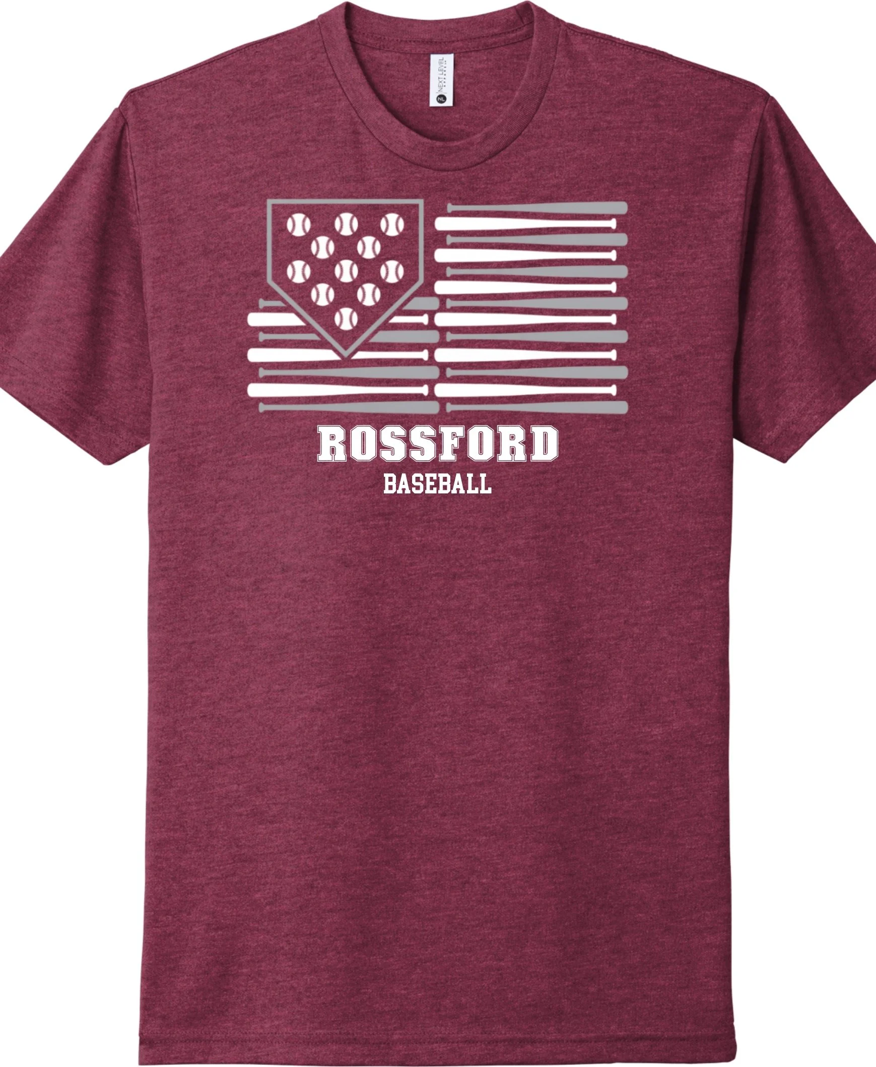 Rossford Bulldogs Baseball Flag T-Shirt