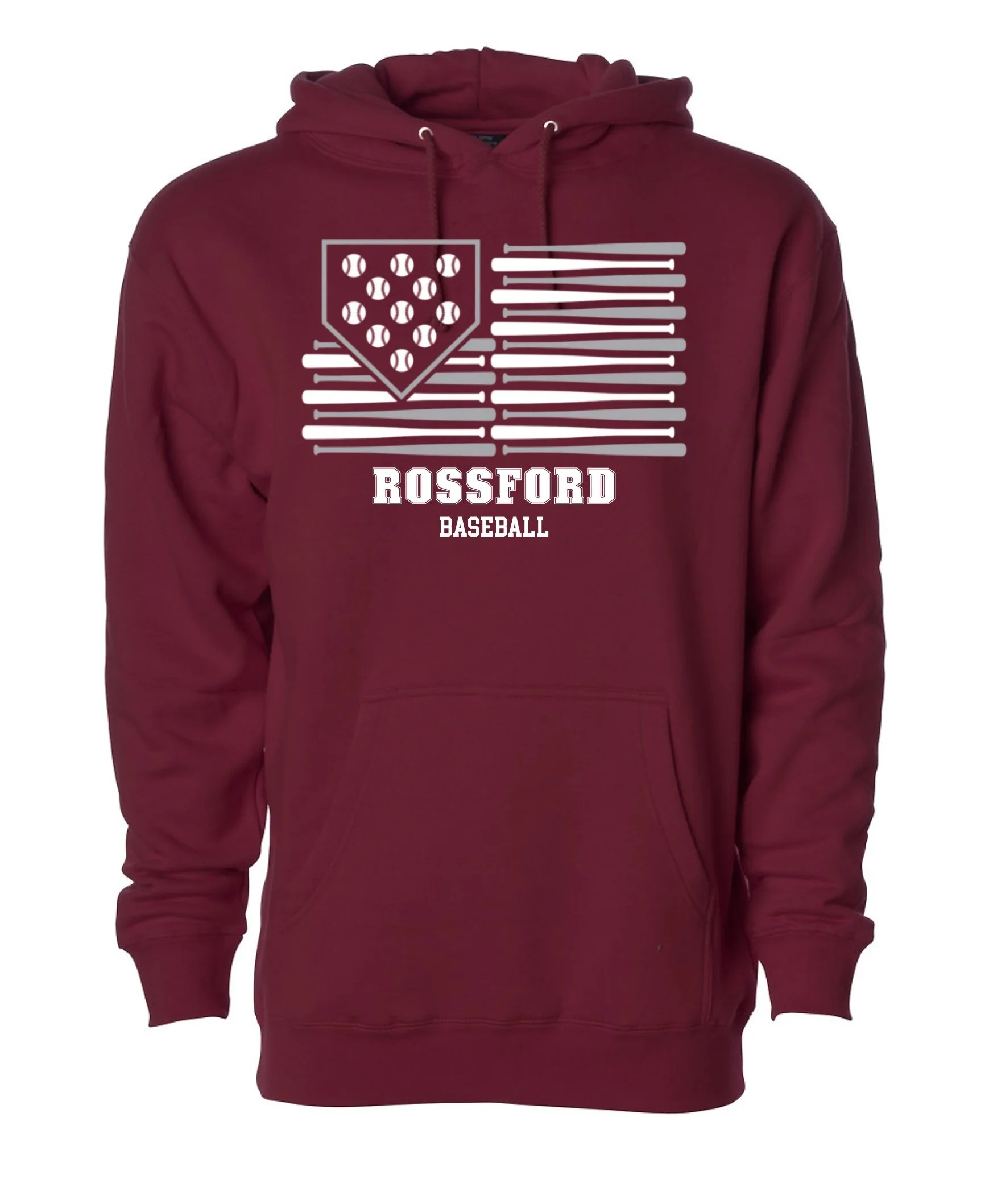 Rossford Bulldogs Baseball Flag Hoodie