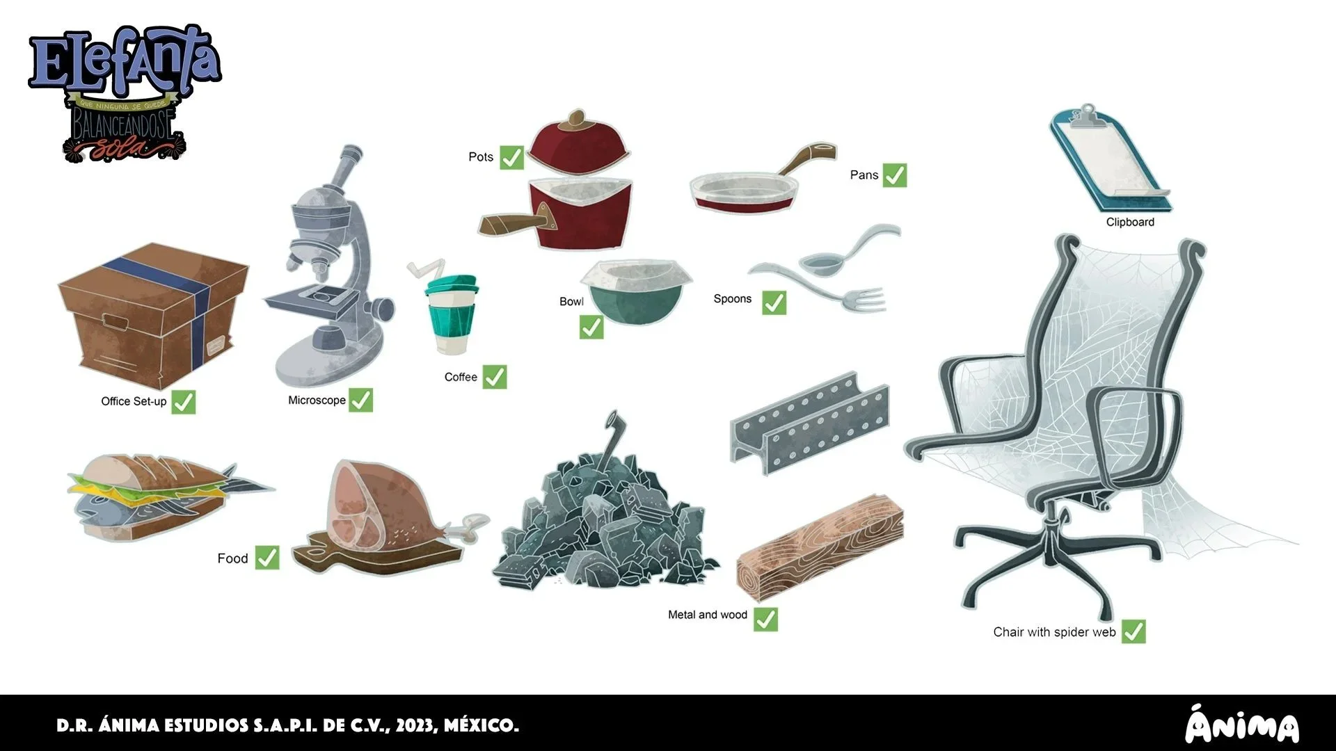 Supervisión de diseño y color de props realizados por Ricardo García y Rafael González