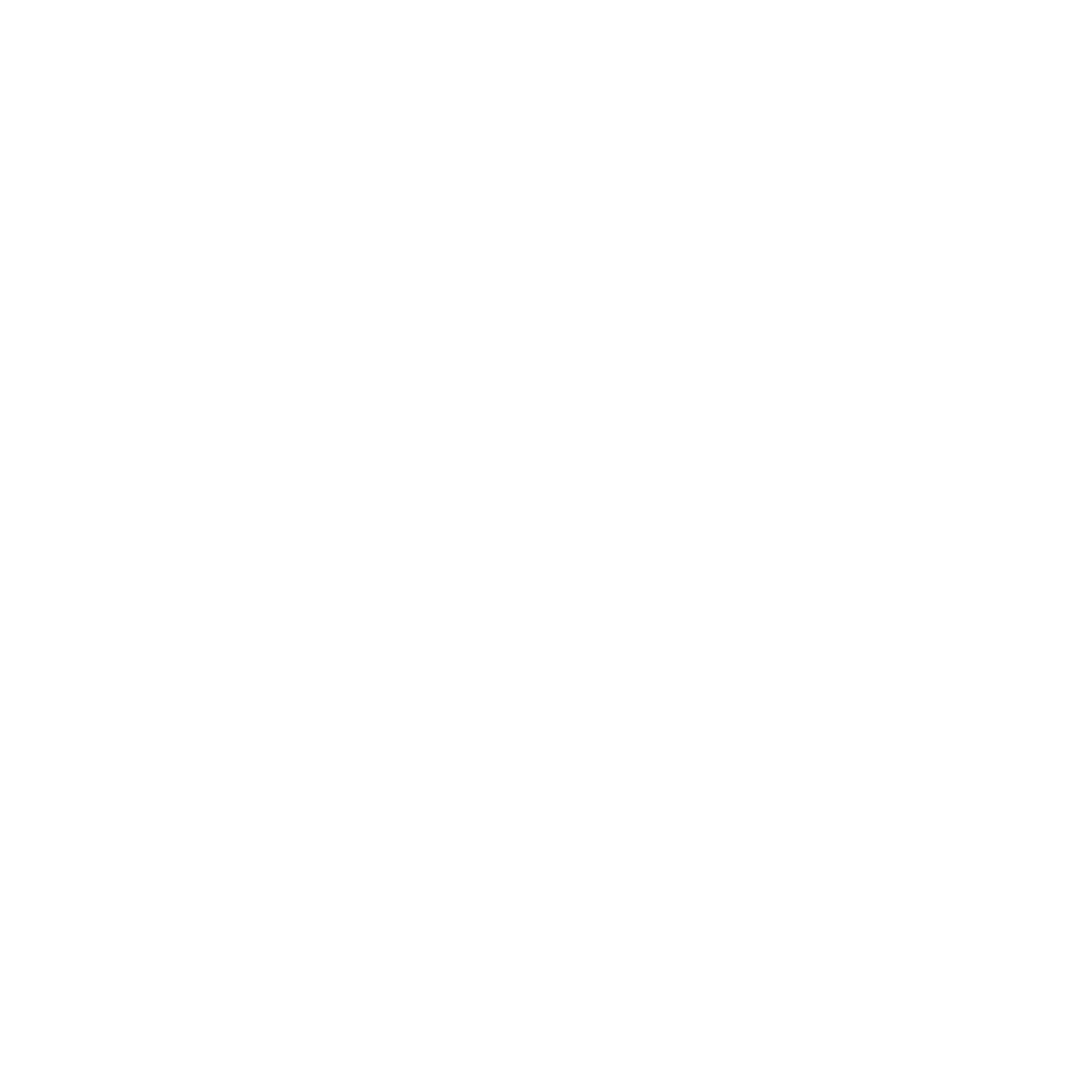 A black and white circular logo featuring a stylized leaf design inside.