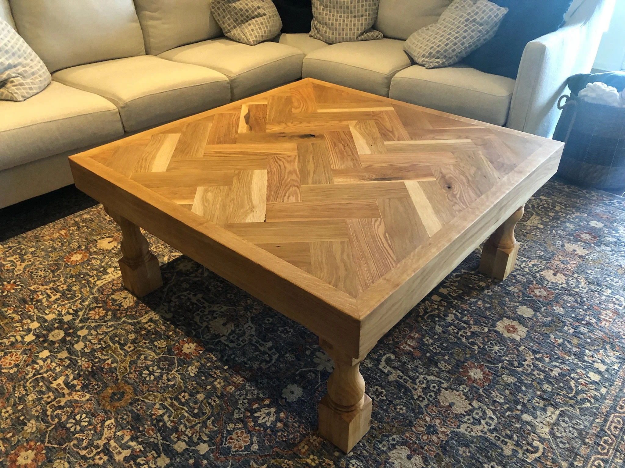 White Oak Herringbone Coffee Table