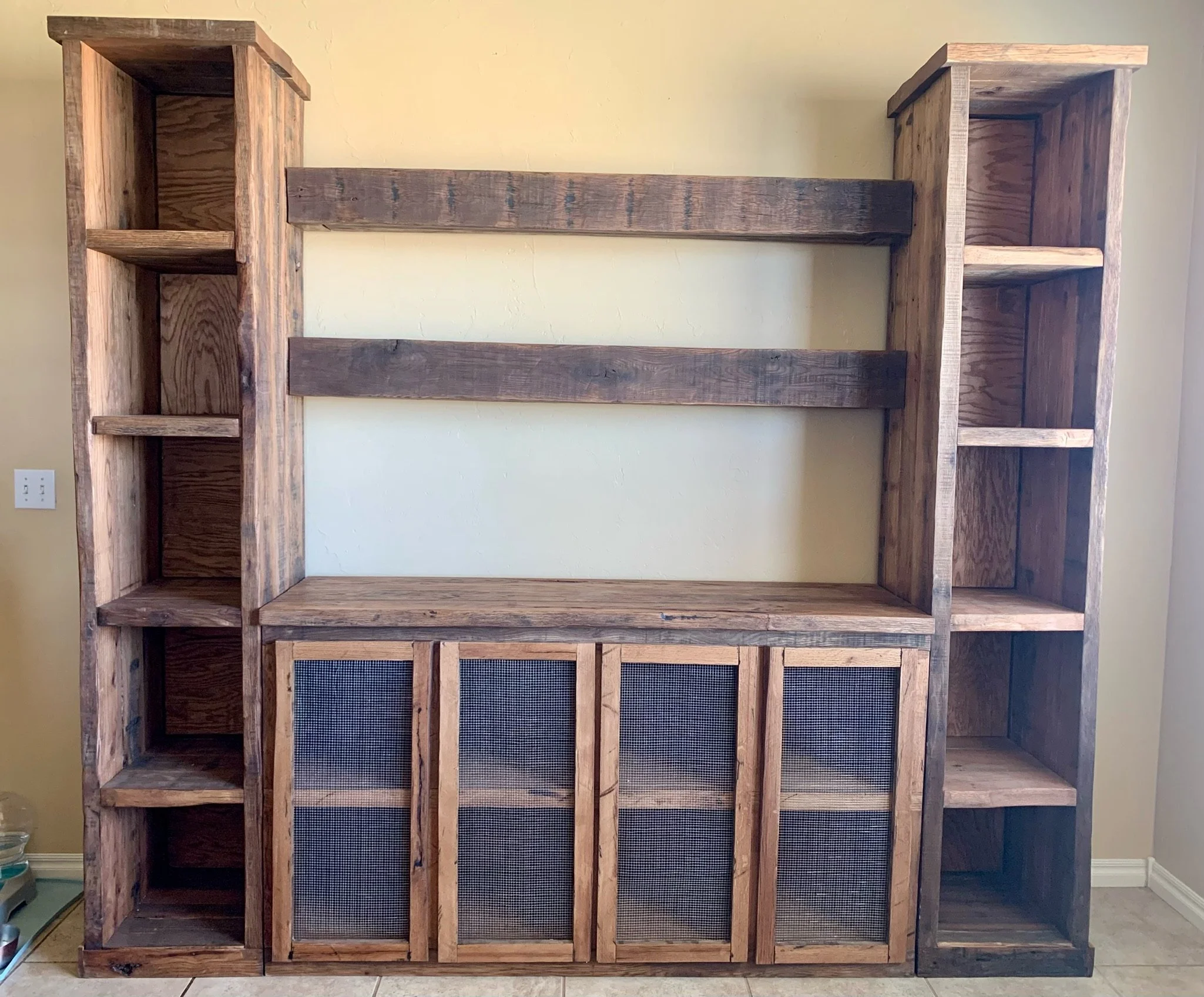 Reclaimed Oak Cabinet and China Hutch