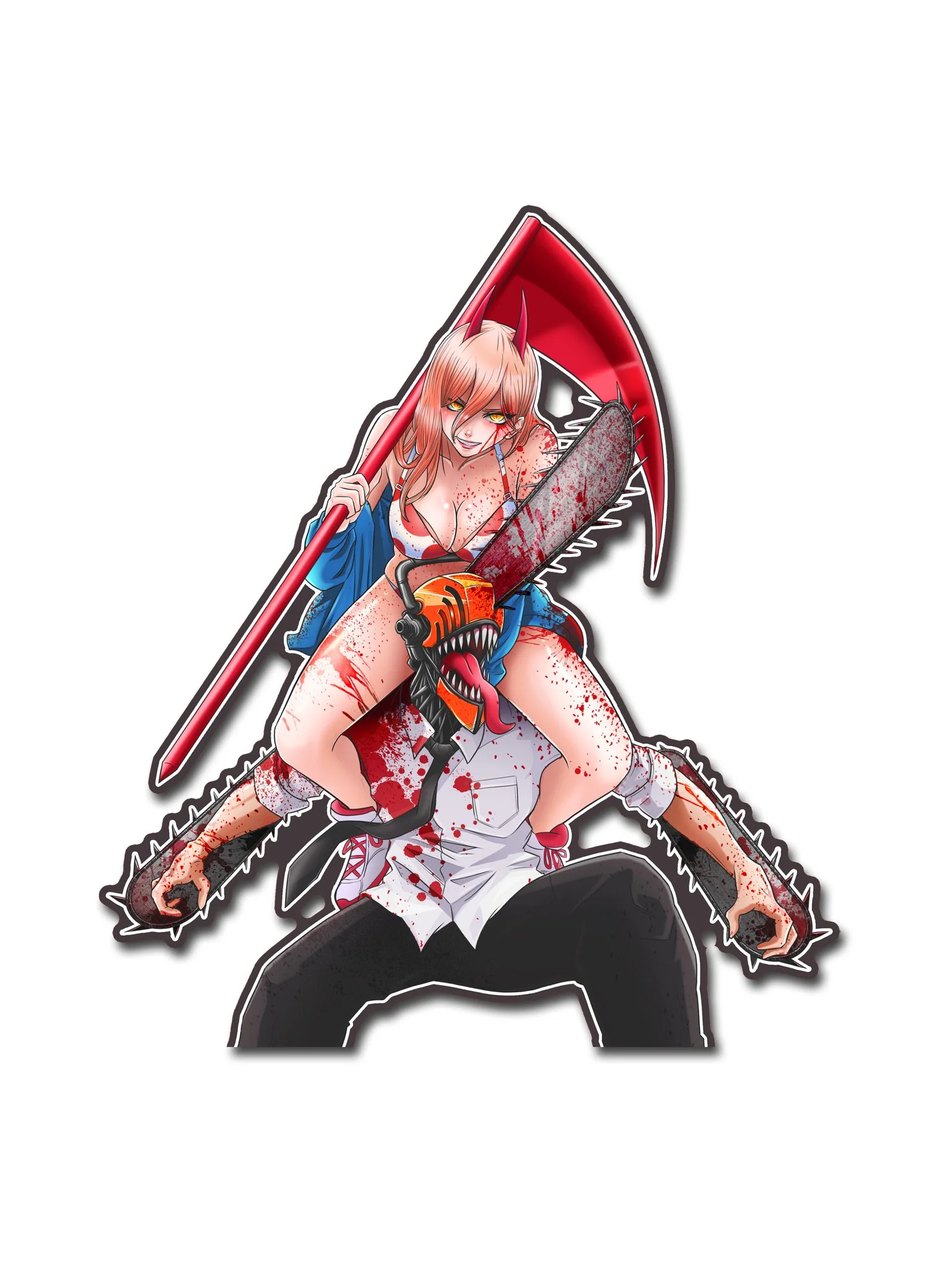 Power x Denji / Chainsawman 15.5cm Decal