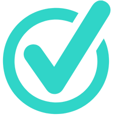 Blue circle with a check mark inside