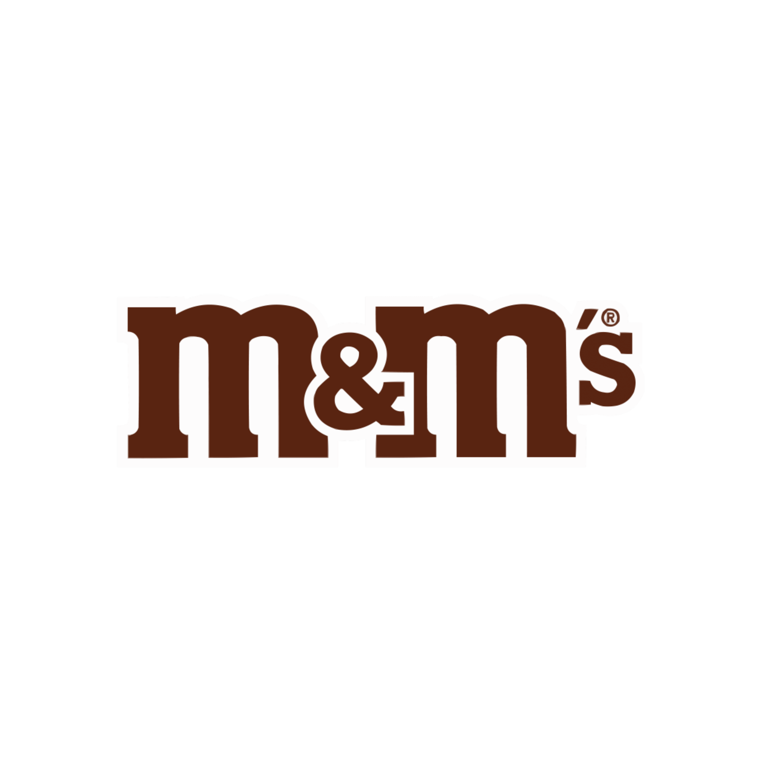 M&M's brown brand logo with thick font