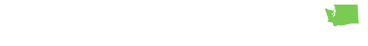 Text that reads DARIA Democrat for State Rep all in white with bright green image of Washington State