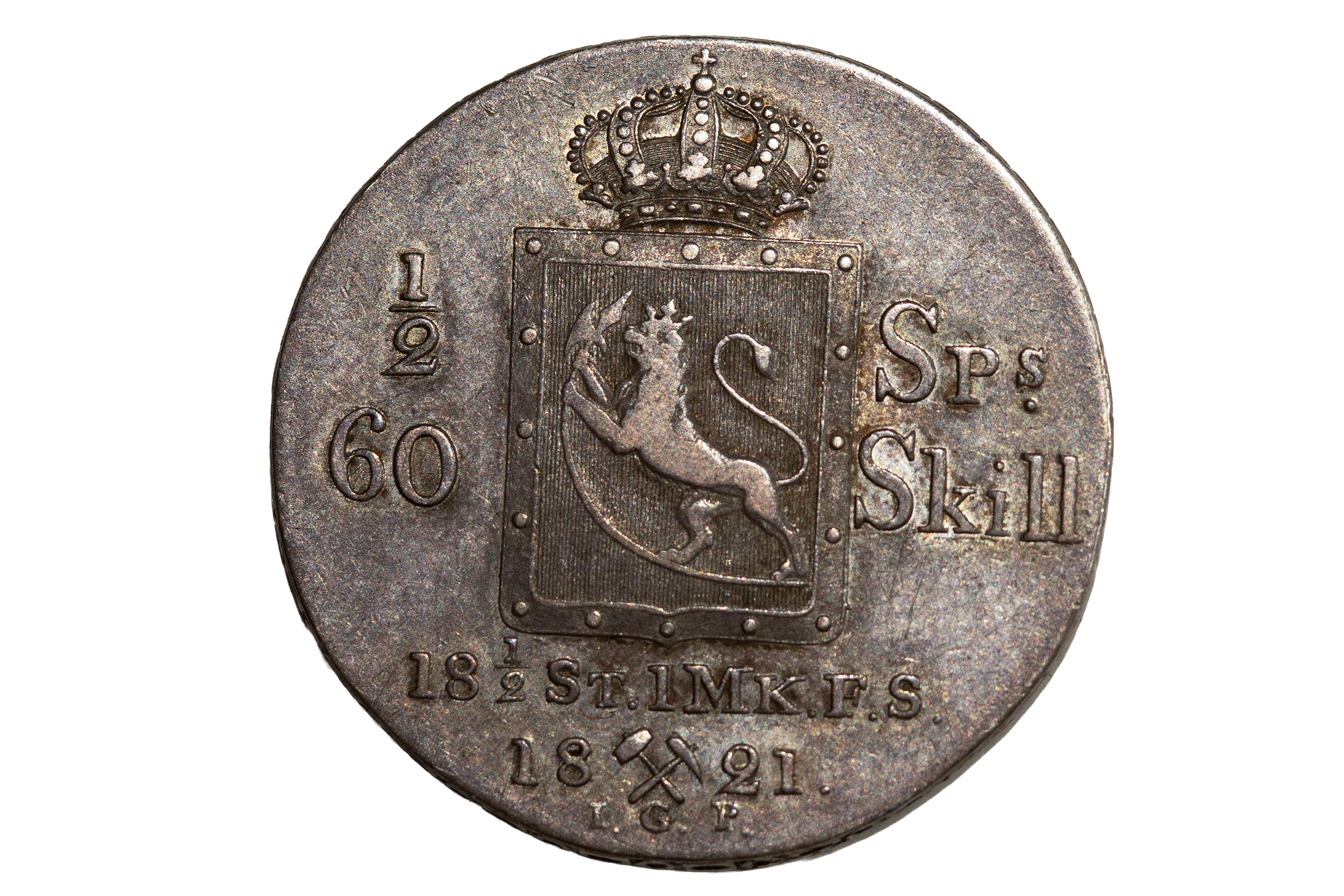 Norge. Carl XIV Johan. AR 1/2 Speciedaler 1821