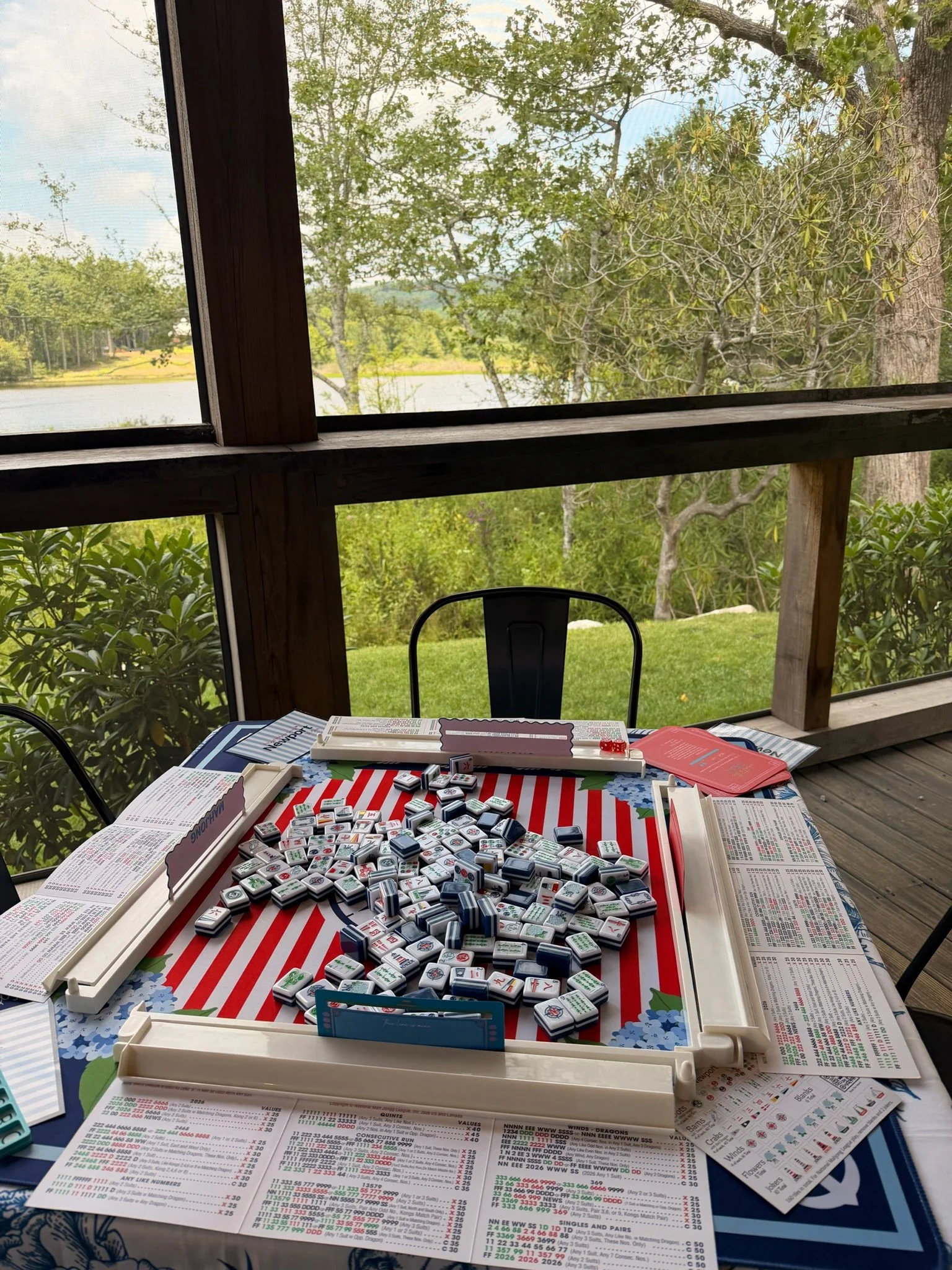 Mahjong set up in Cashiers, NC