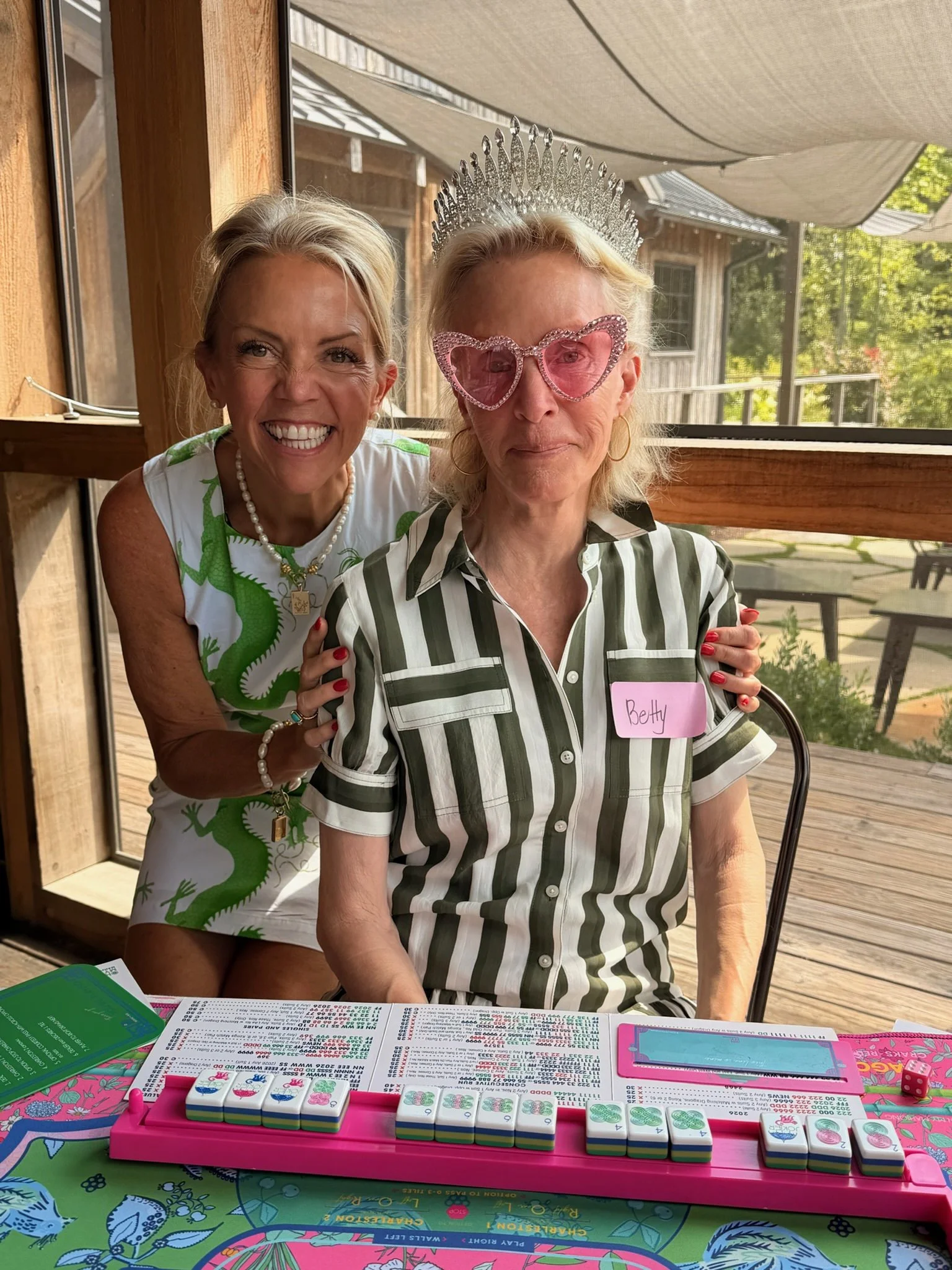 Jennifer Kenwell and Mahjong winner at a class in Cashiers, NC