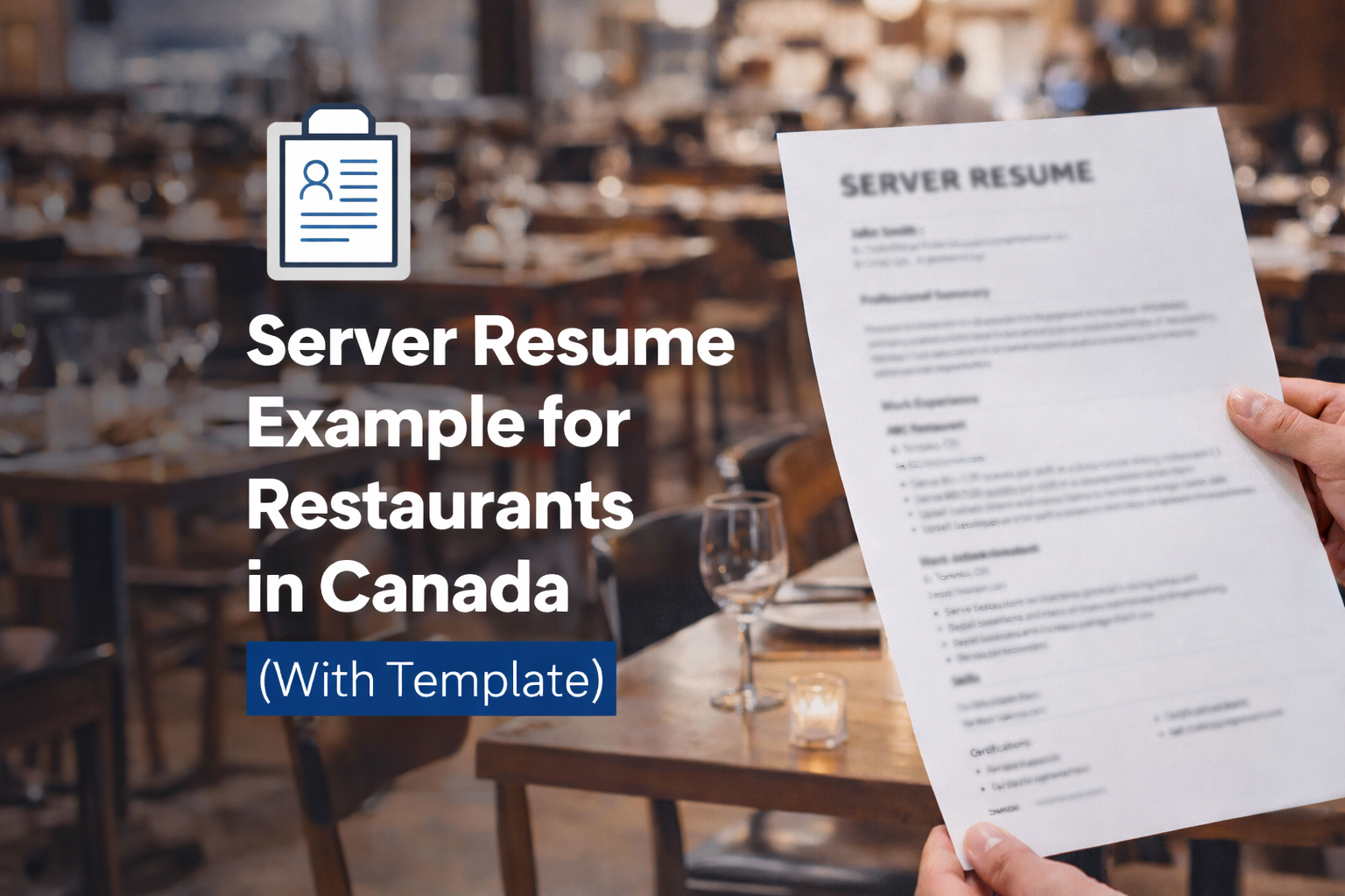 Server Resume Example for Restaurants in Canada (With Template)