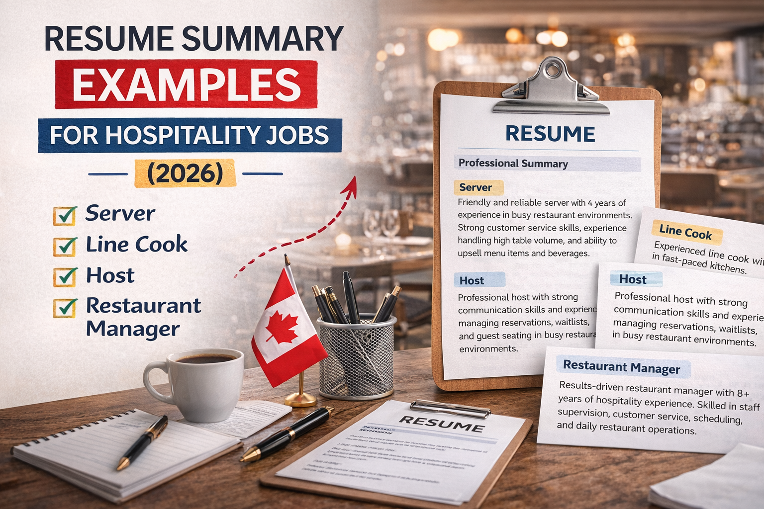 Resume Summary Example for Hospitality Jobs (2026)