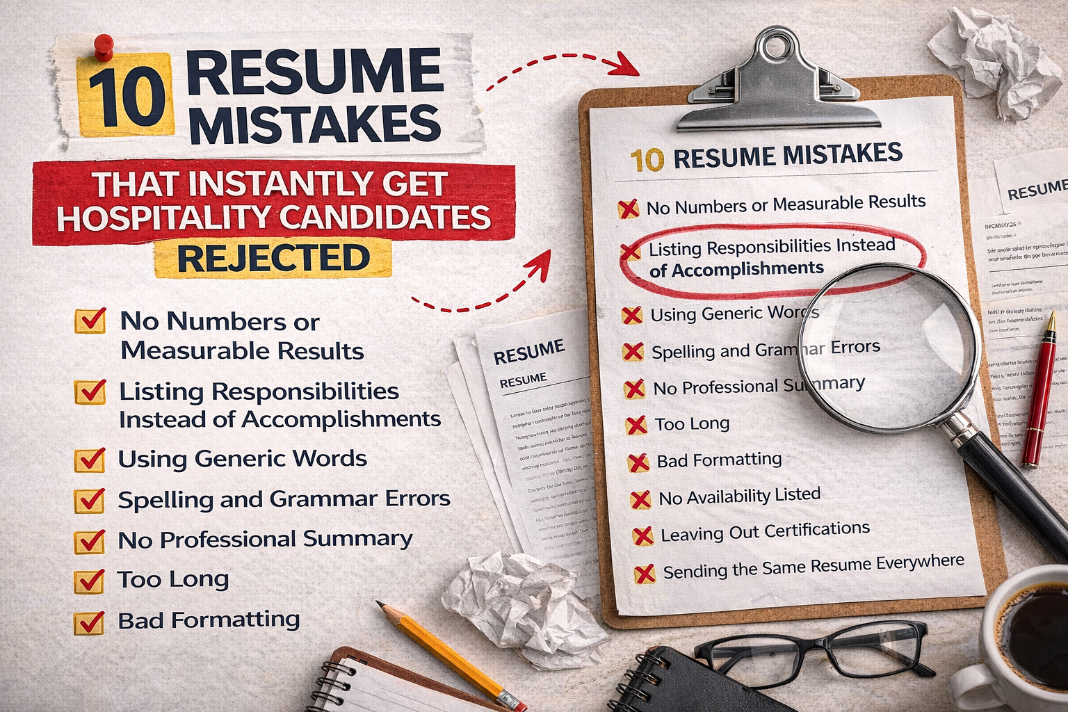 10 Resume Mistakes That Instantly Get Hospitality Candidates Rejected
