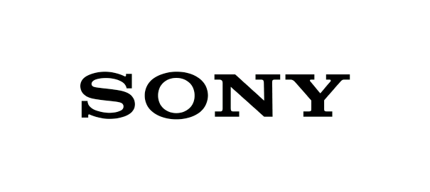 Black Sony logo with white text.