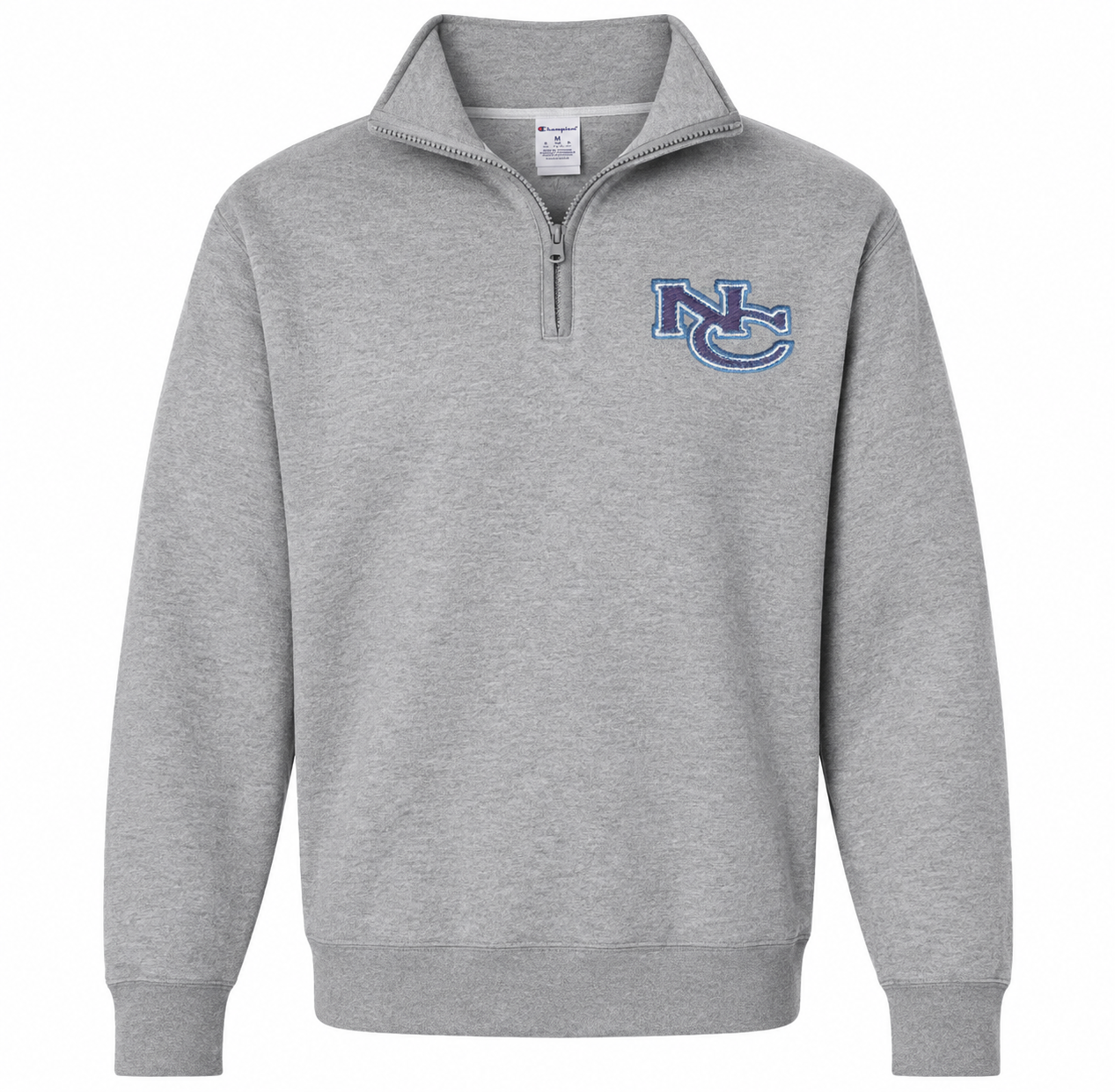 Gray Quarter-Zip Sweatshirt with NC Embroidery.png