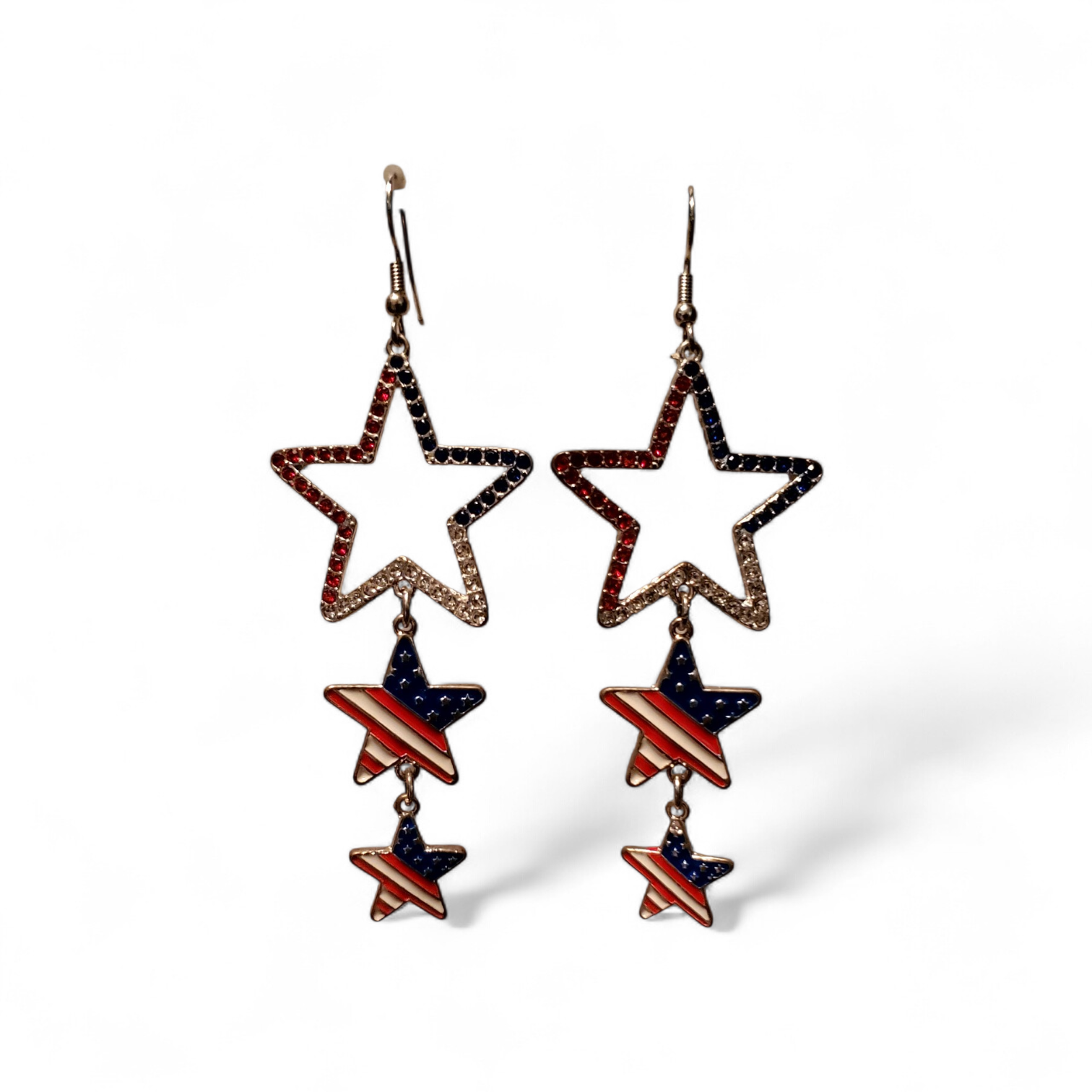 Earrings - USA and Texas Theme 3 layer Stars.png